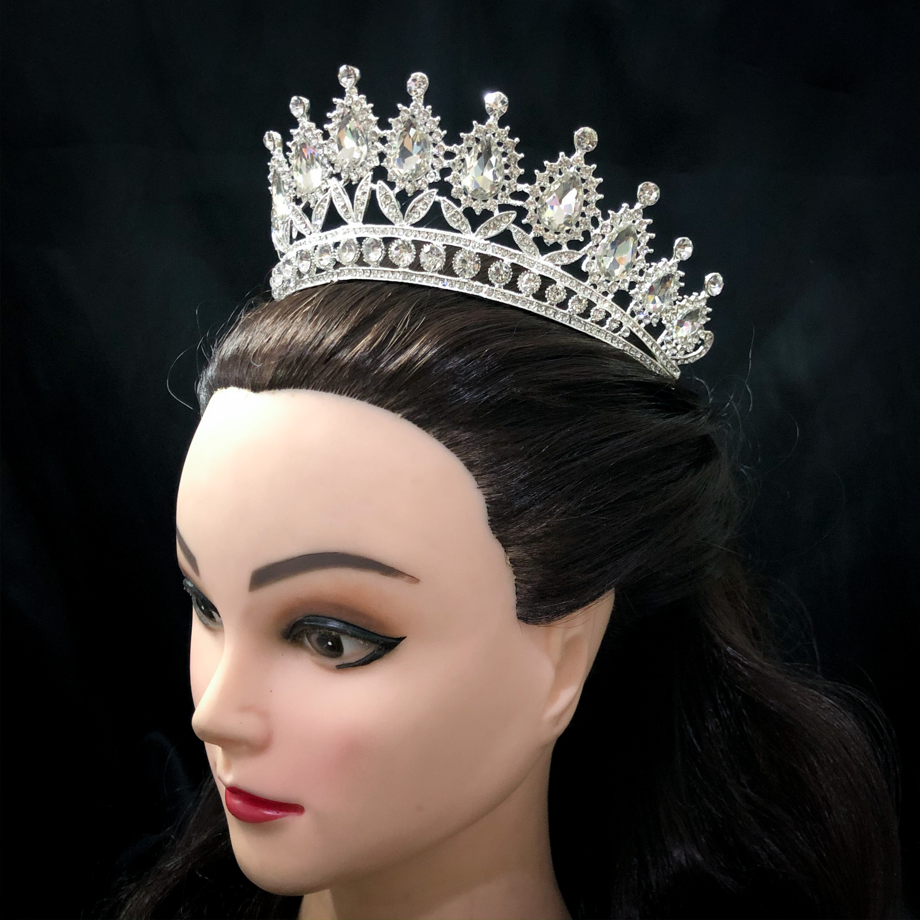 (พร้อมส่ง) เทียร่า 254 สีเงิน มงกุฎนางงาม มงกุฎเจ้าหญิง งานสวย ปราณีต QCเพชรทุกเม็ด สินค้าพร้อมส่งจากไทย