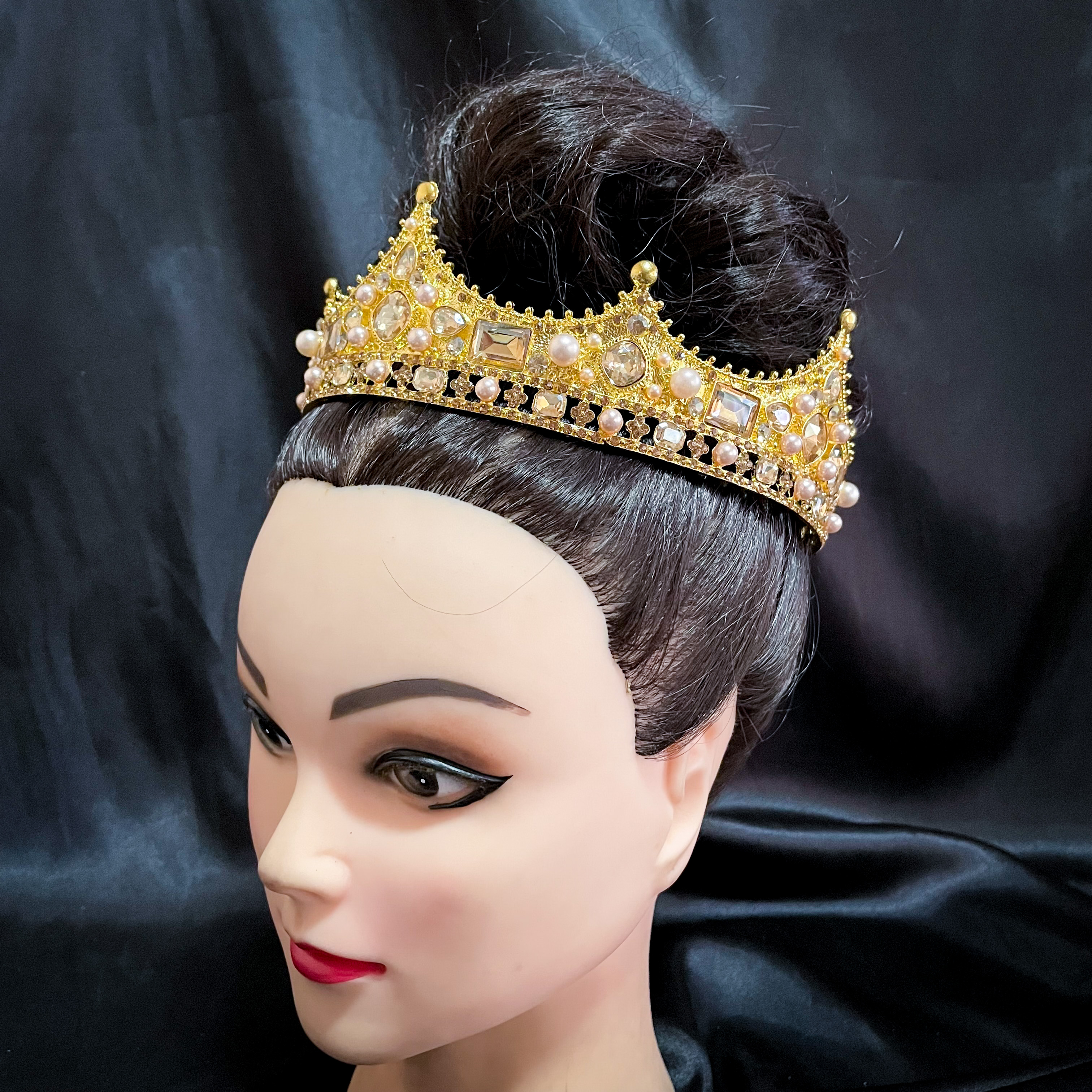 (พร้อมส่ง) มงกุฏผู้ชาย 035 สีทองเหลืองมงกุฎผู้ชาย มงกุฎเจ้าชาย งานสวย ปราณีต QCเพชรทุกเม็ด