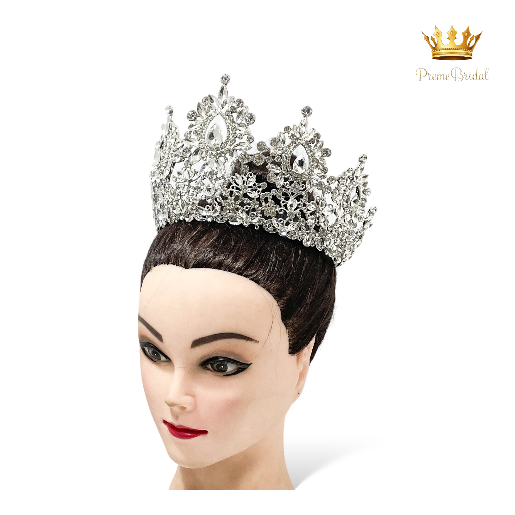 (พร้อมส่งจากไทย) มงกุฏ 122 สีเงิน งานสวย งานนางงาม รุ่นฐานกลม ปรับขนาดได้ ส่งด่วน ส่งจาก จ.อุบลราชธานี