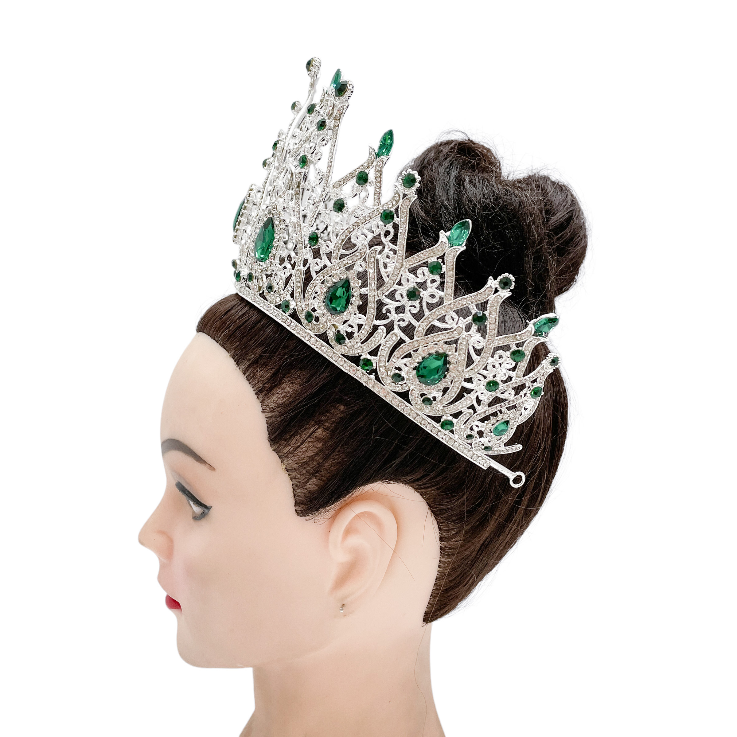 (พร้อมส่ง) เทียร่า 326 สีเขียว มงกุฎนางงาม งานสวย ปราณีต QCเพชรทุกเม็ด สินค้าพร้อมส่งจากไทย