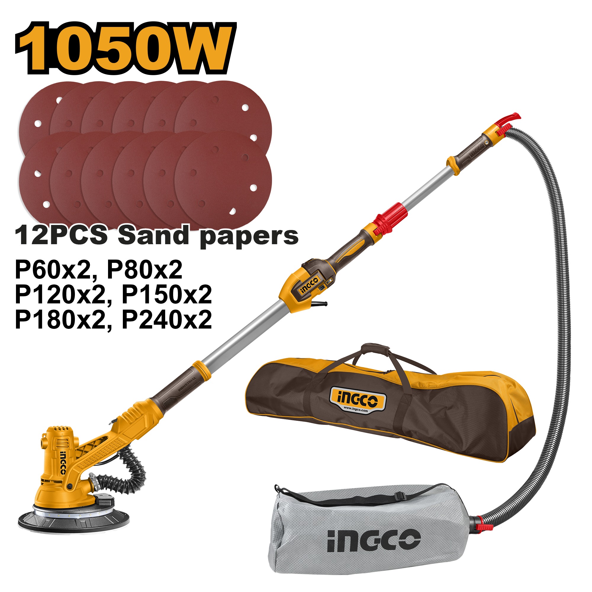 INGCO DWS105016 เครื่องขัดผนัง ด้ามยาว 1050W