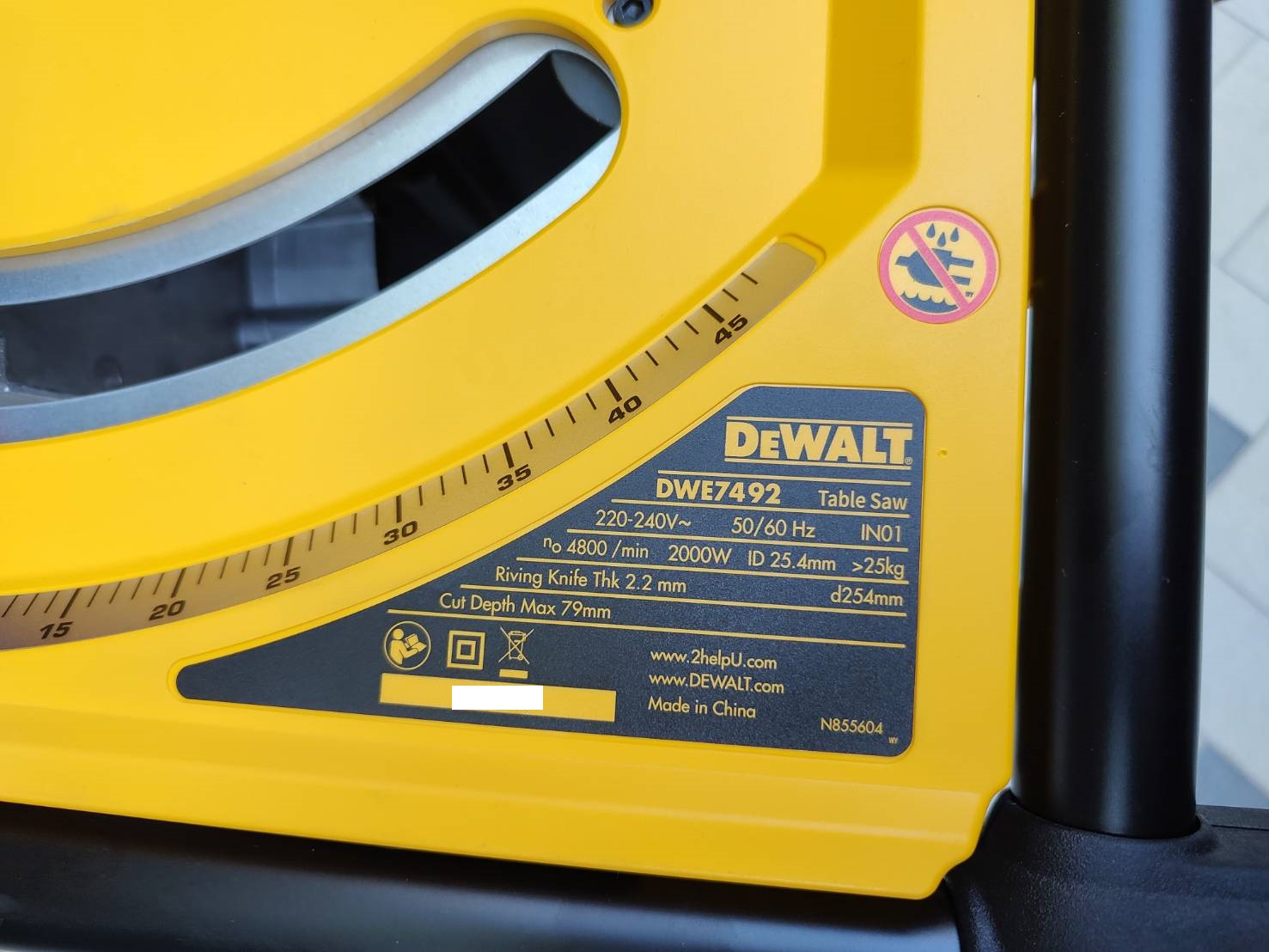 โต๊ะเลื่อยวงเดือน10" DWE7492A-IN DEWALT