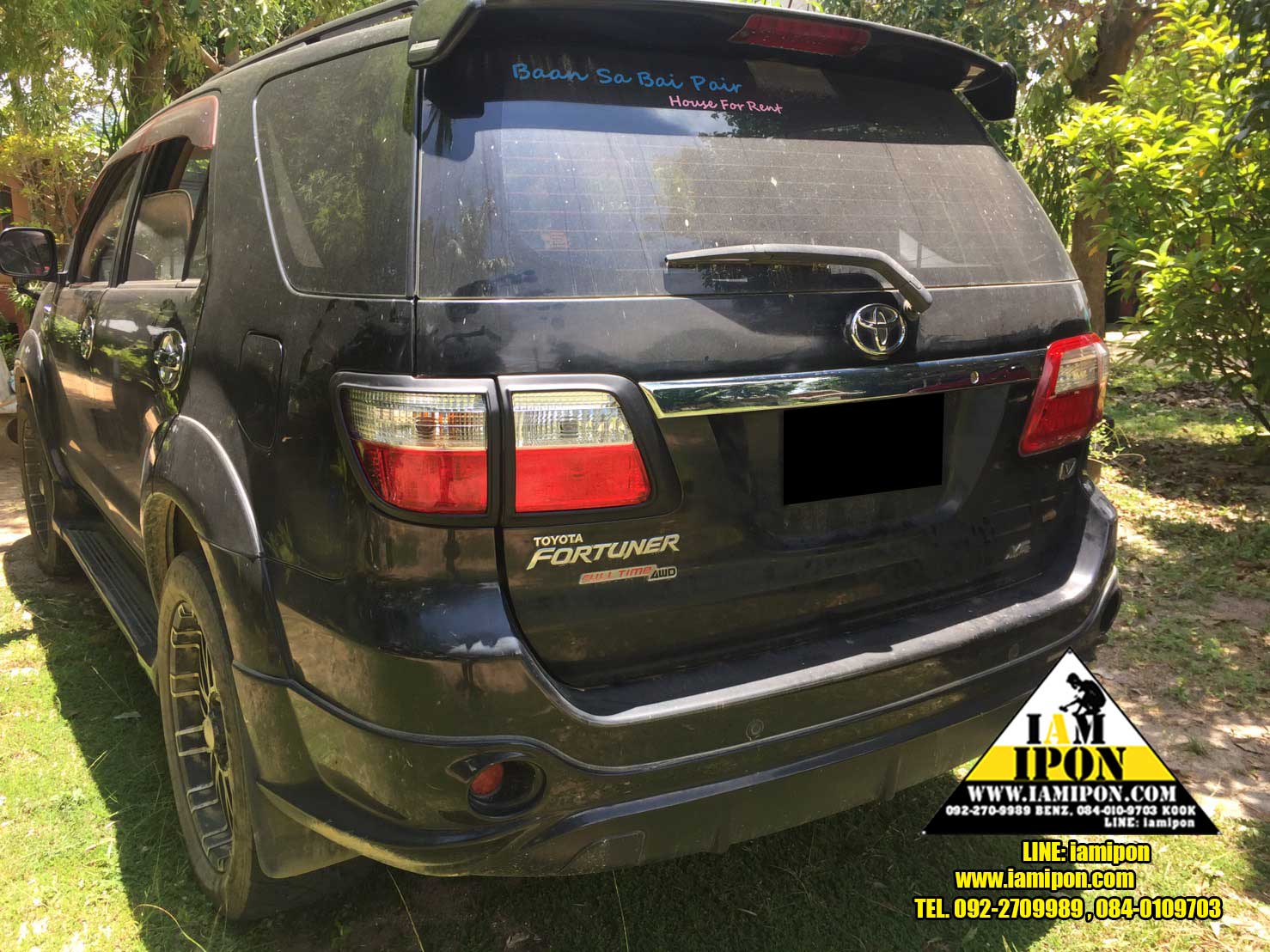 TRAIL LAMP COVER TOYOTA FORTUNER FLATBLACK 2009-2010 ครอบไฟท้ายดำด้านฟอร์จูนเนอร์ ปี 2009 - 2010