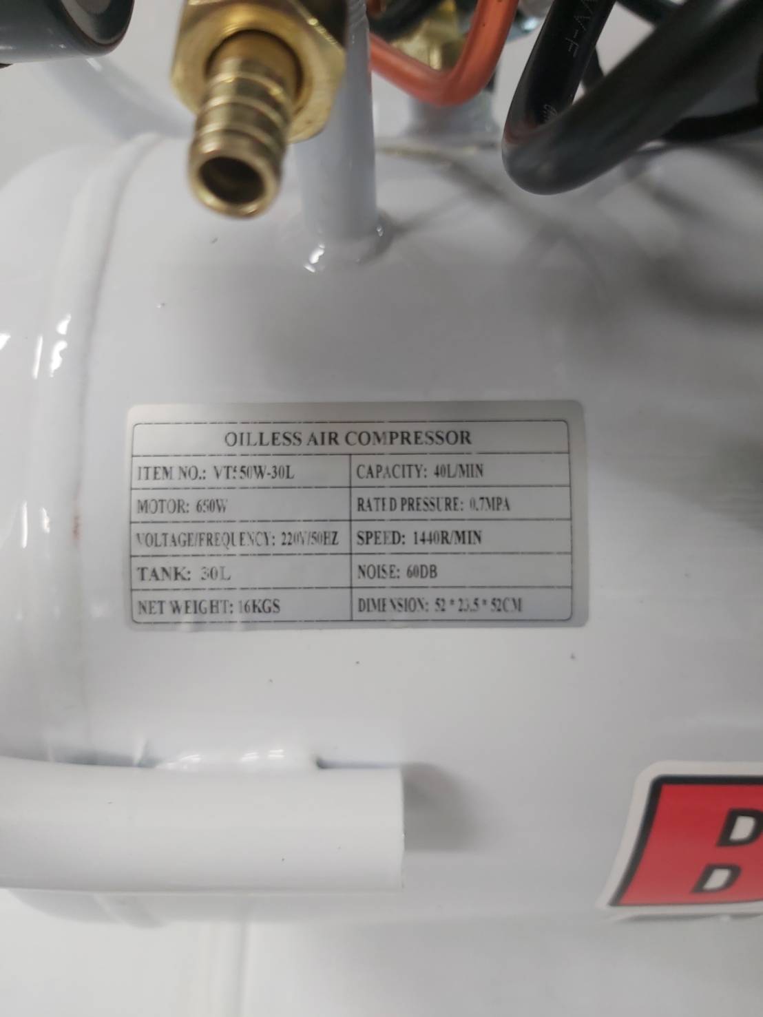 ปั้มลมออยฟรี30ลิตร 650W BONCHI WP550-1/30L