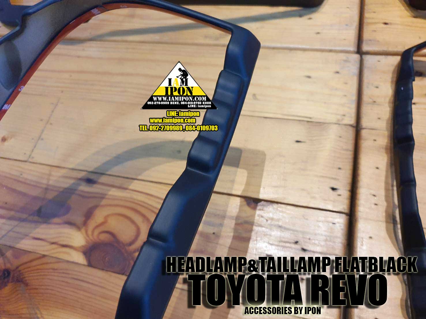 HEADLAMP COVER TOYOTA REVO FLATBLACK ครอบไฟหน้าดำด้านโตโยต้ารีโว