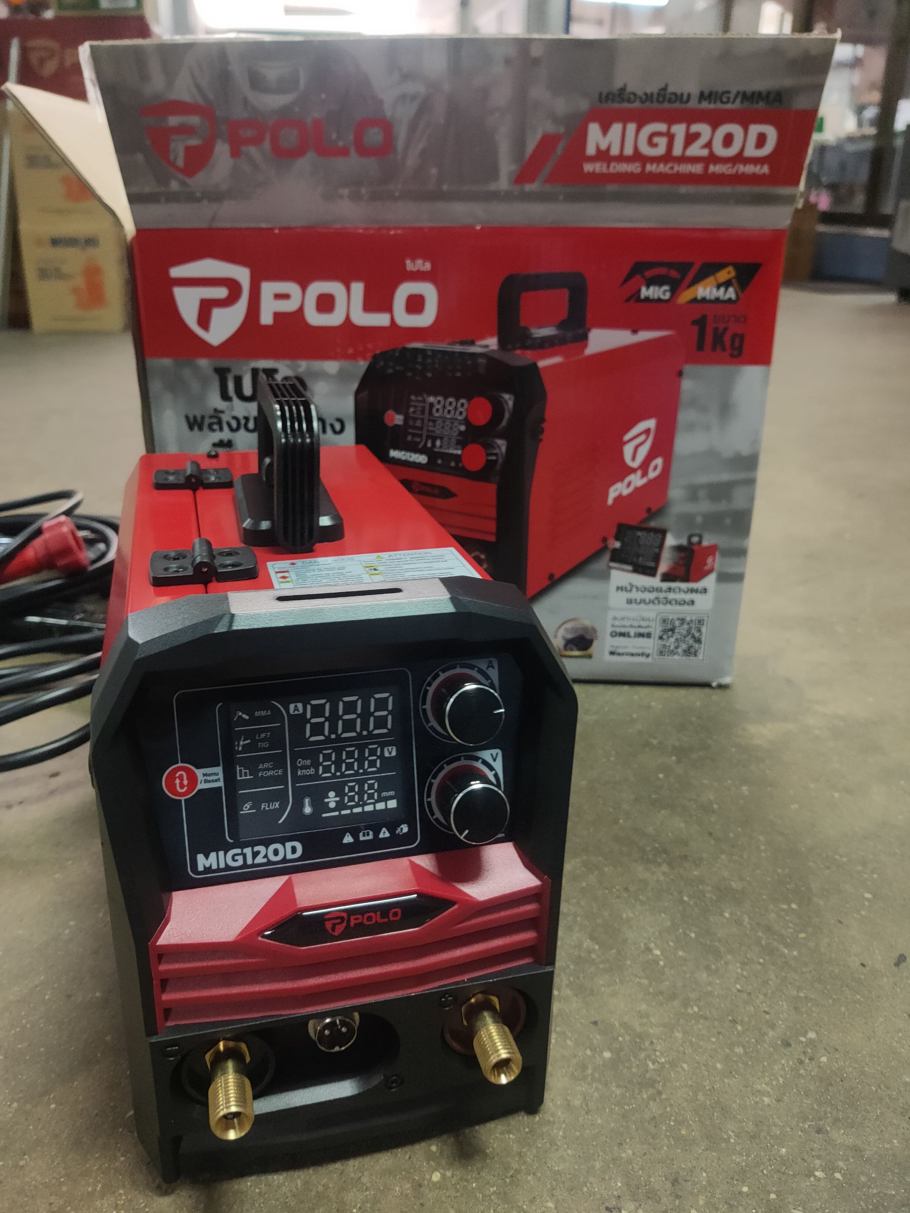 เครื่องเชื่อม POLO รุ่น MIG120D ใช้กับลวดเชื่อม MIG ขนาด 1 กก.