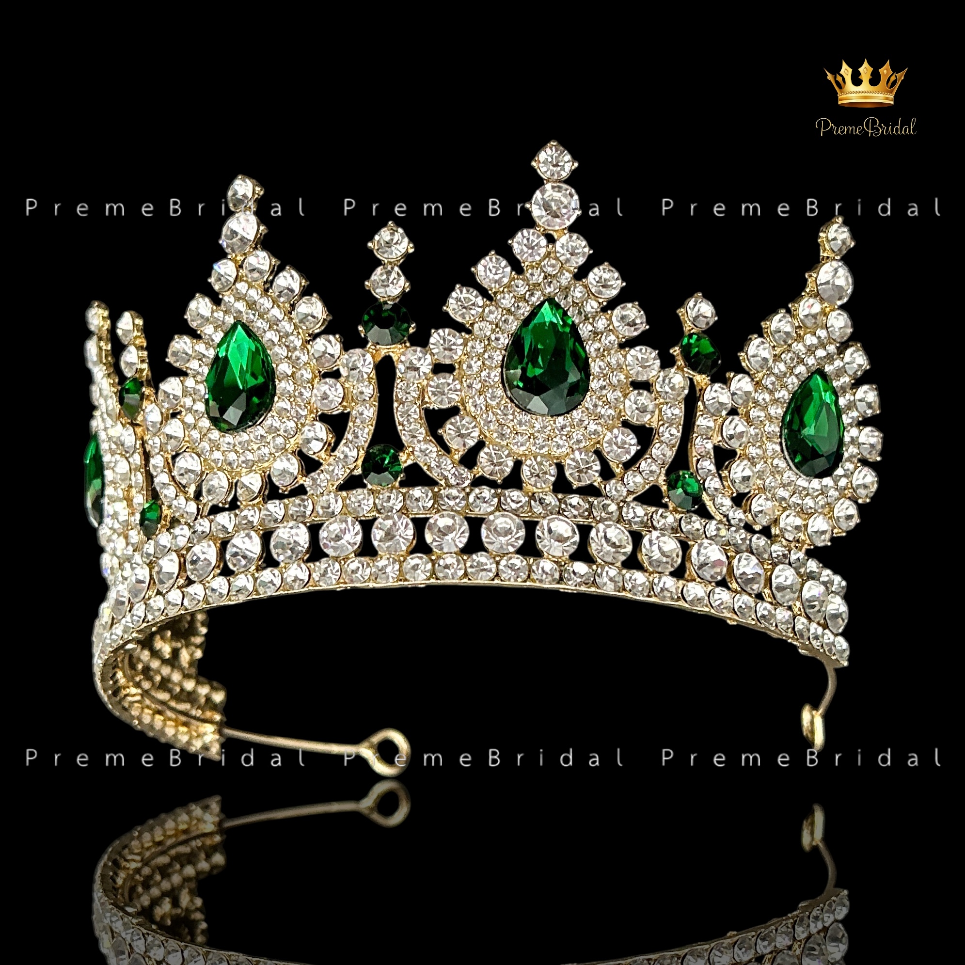 (พร้อมส่ง) เทียร่า 454 สีเขียว มงกุฎเด็ก ครึ่งหัว งานสวย ปราณีต QCเพชรทุกเม็ด สินค้าพร้อมส่งจากไทย ไม่ต้องรอจีน