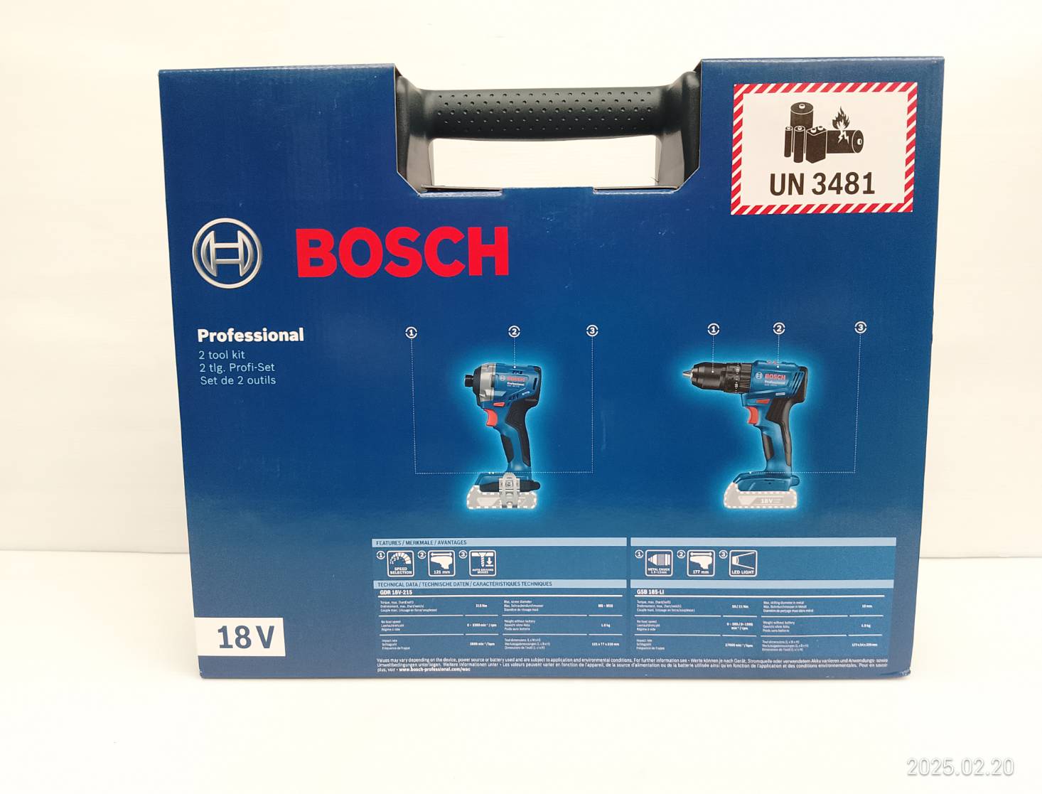 คอมโบ้สว่าน+ไขควง GSB185-LI+GDR18V-215 BOSCH