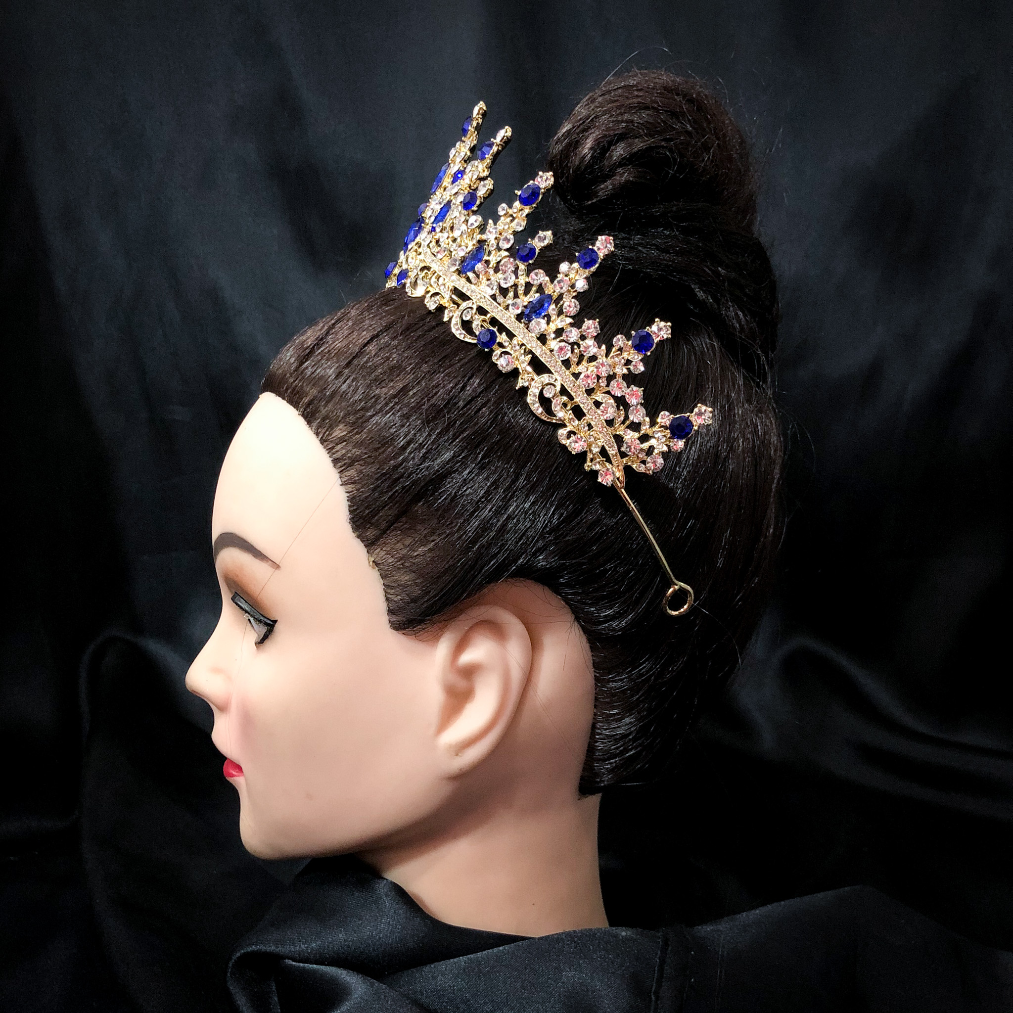 (พร้อมส่ง) เทียร่า 273 สีน้ำเงิน มงกุฎนางงาม มงกุฎเจ้าหญิง งานสวย ปราณีต QCเพชรทุกเม็ด สินค้าพร้อมส่งจากไทย