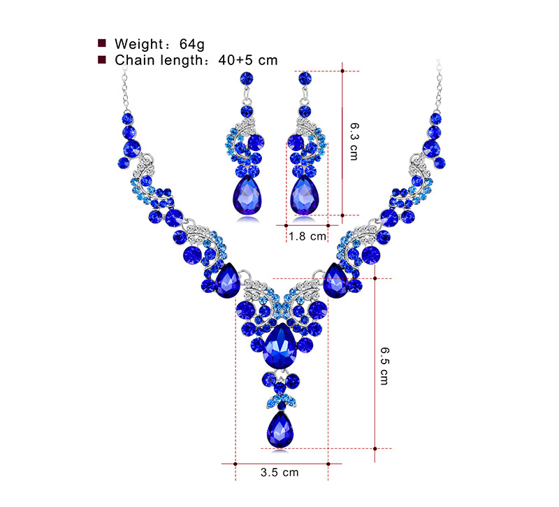 (พร้อมส่ง) สร้อยคอเพชร+ต่างหู 177 (เข็ม)