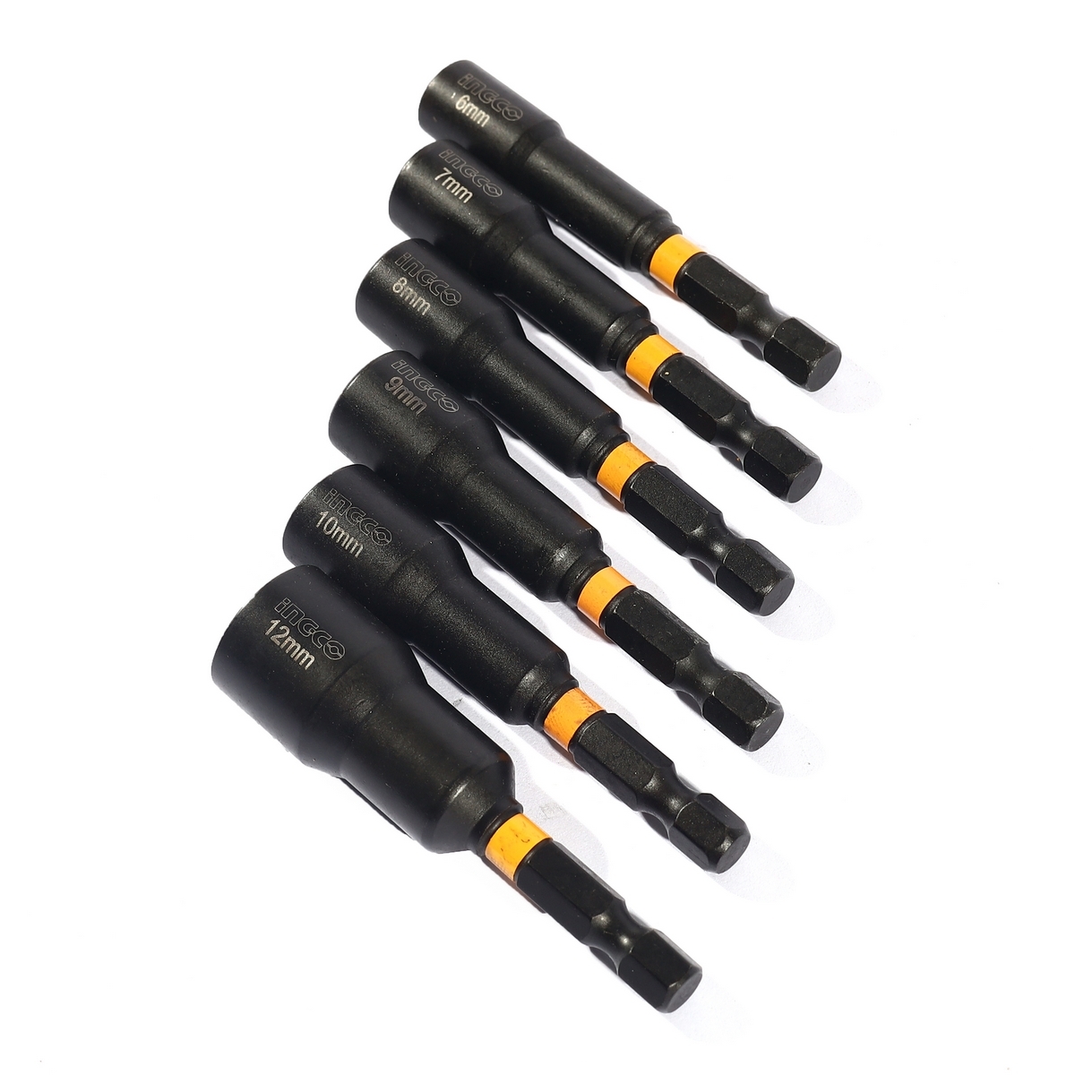 INGCO ชุดลูกบล็อกจับดอกมีแม่เหล็ก 6 ชิ้น แกนหกเหลี่ยม 1/4 รุ่น AMN65061 ( 6, 7, 8, 9, 10, 12 )