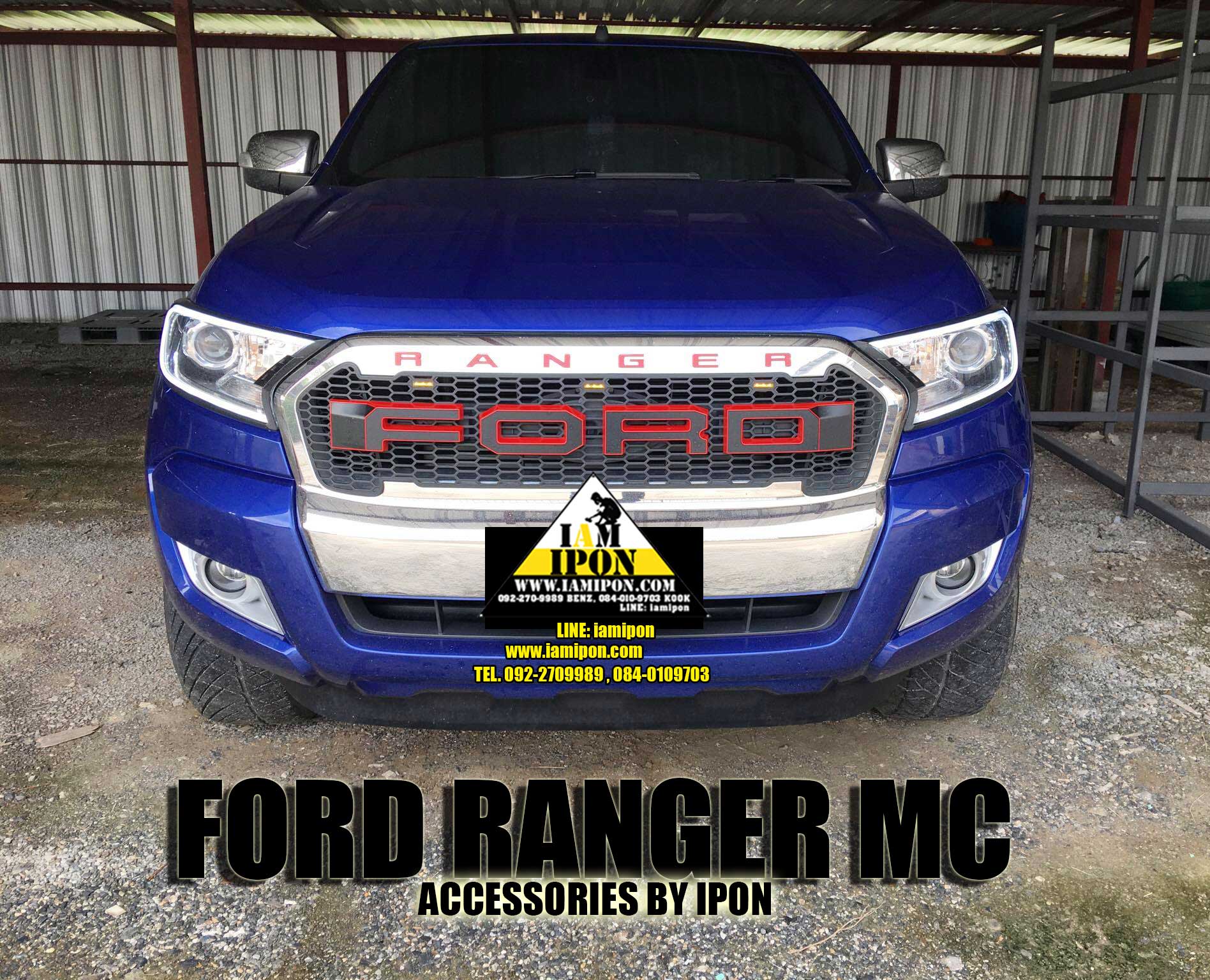FRONT GRILL BLACK&RED I2 FORD RANGER MC กระจังหน้าดำขอบแดง I2 ฟอร์ดเรนเจอร์ MC
