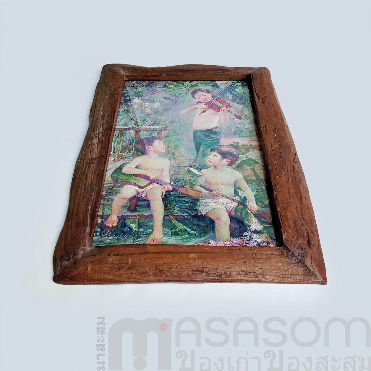 กรอบรูปไม้เก่ารูปเด็ก