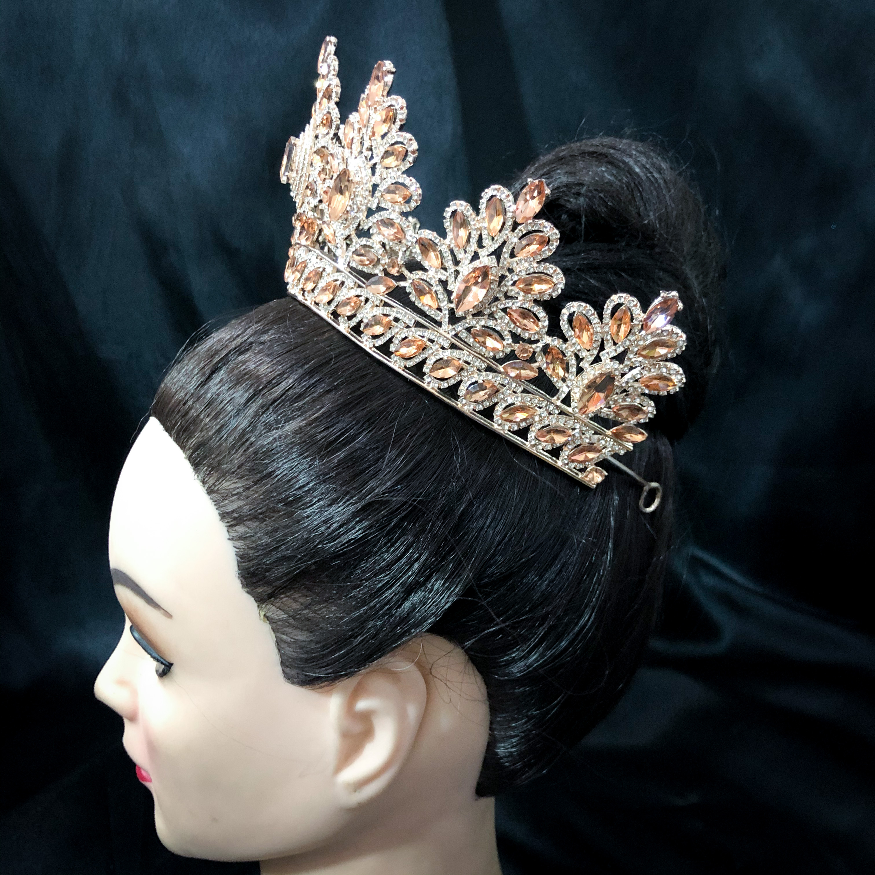 (พร้อมส่ง) เทียร่า 267 สีส้ม มงกุฎนางงาม มงกุฎเจ้าหญิง งานสวย ปราณีต QCเพชรทุกเม็ด สินค้าพร้อมส่งจากไทย