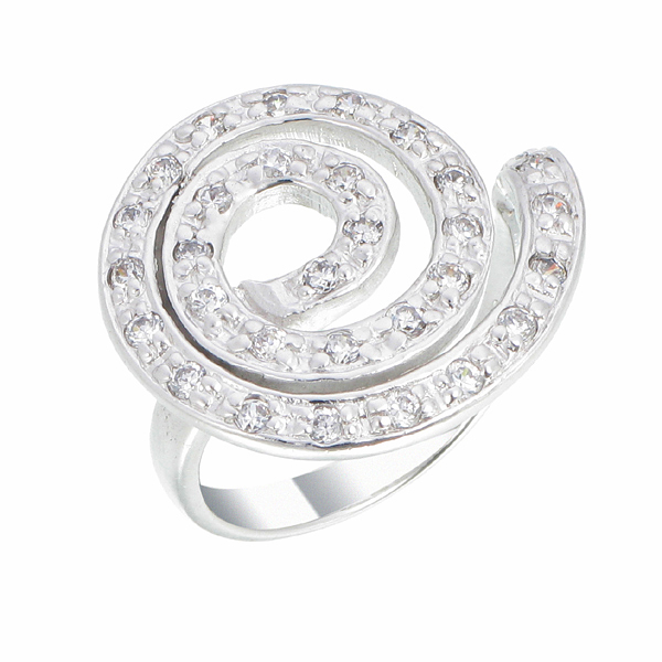 แหวนเพชรcz ประดับเพชร CZ แหวนทรงลายเส้นดัดเป็นวงกลม ดีไซน์สวยระดับไฮโซหวานซ่อนเปรี้ยว ออกแบบได้สวยเวอร์ล้ำเริศ งานดีประณีตทุกขั้นตอน