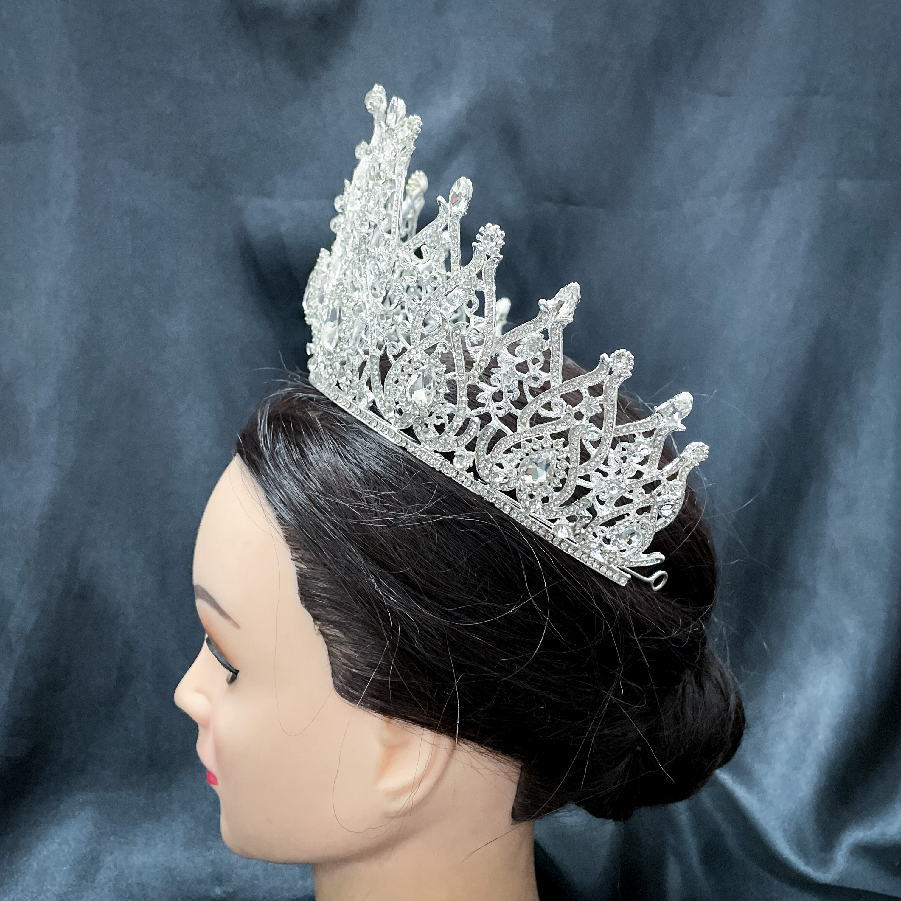 (พร้อมส่ง) เทียร่า 326 สีเงิน มงกุฎนางงาม งานสวย ปราณีต QCเพชรทุกเม็ด สินค้าพร้อมส่งจากไทย