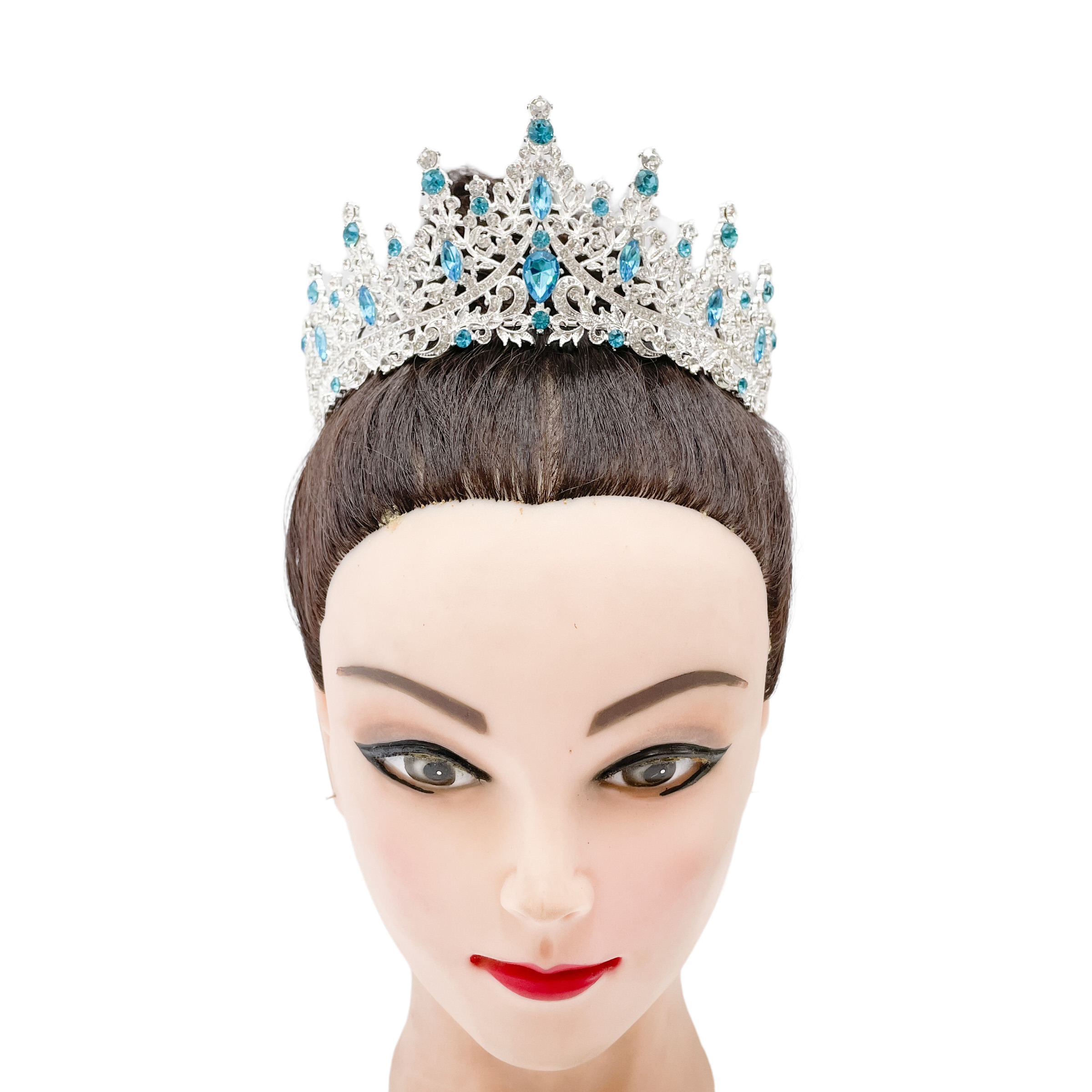 (พร้อมส่ง) เทียร่า 273 สีฟ้า-เงิน มงกุฎนางงาม มงกุฎเจ้าหญิง งานสวย ปราณีต QCเพชรทุกเม็ด สินค้าพร้อมส่งจากไทย