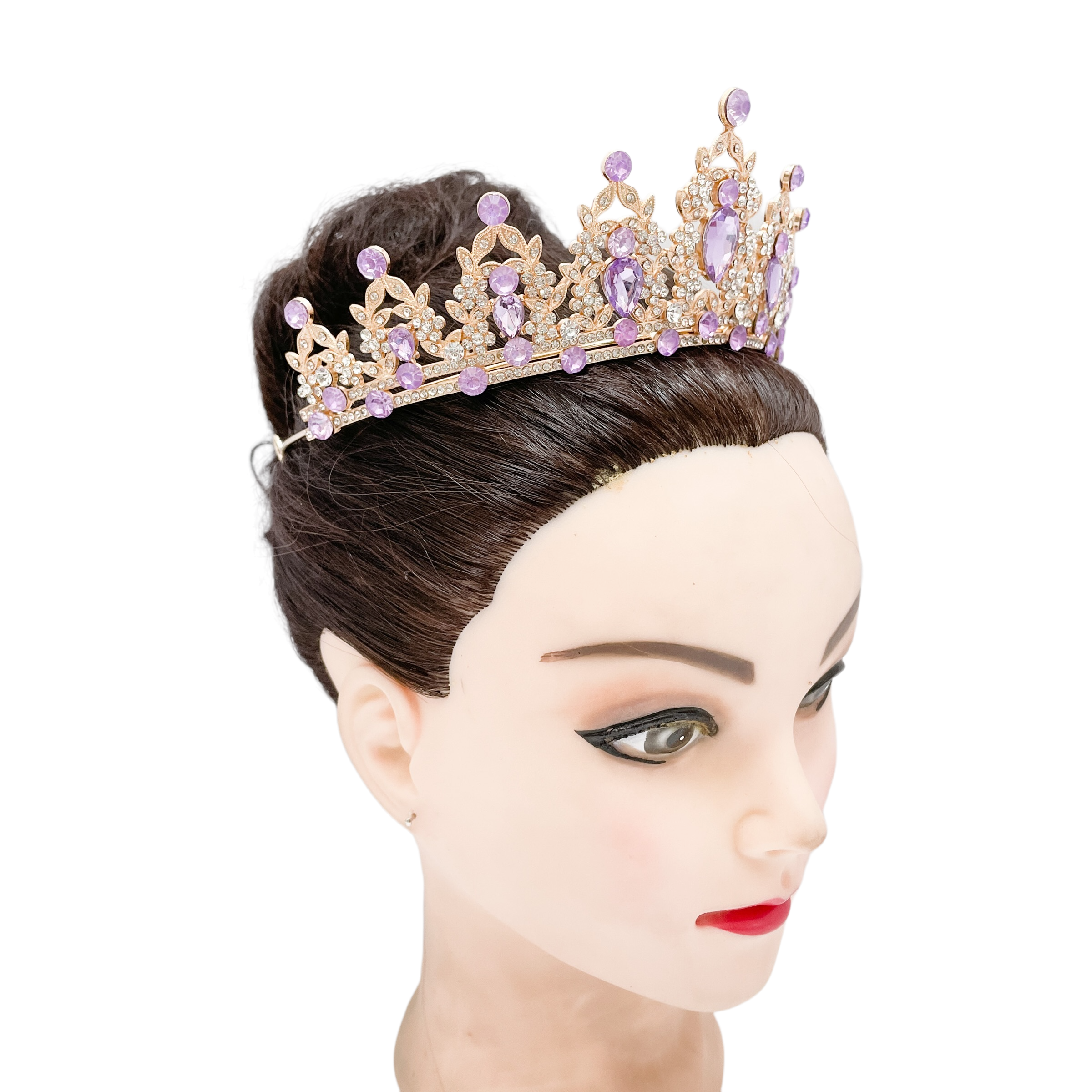 (พร้อมส่ง) เทียร่า 146 สีทอง-ม่วง งานสวย ปราณีต QCเพชรทุกเม็ด สินค้าพร้อมส่งจากไทย