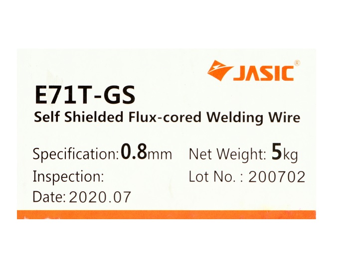 ลวดเชื่อมฟลักซ์คอร์ 0.8mm. 5Kg. E71T-GS JASIC