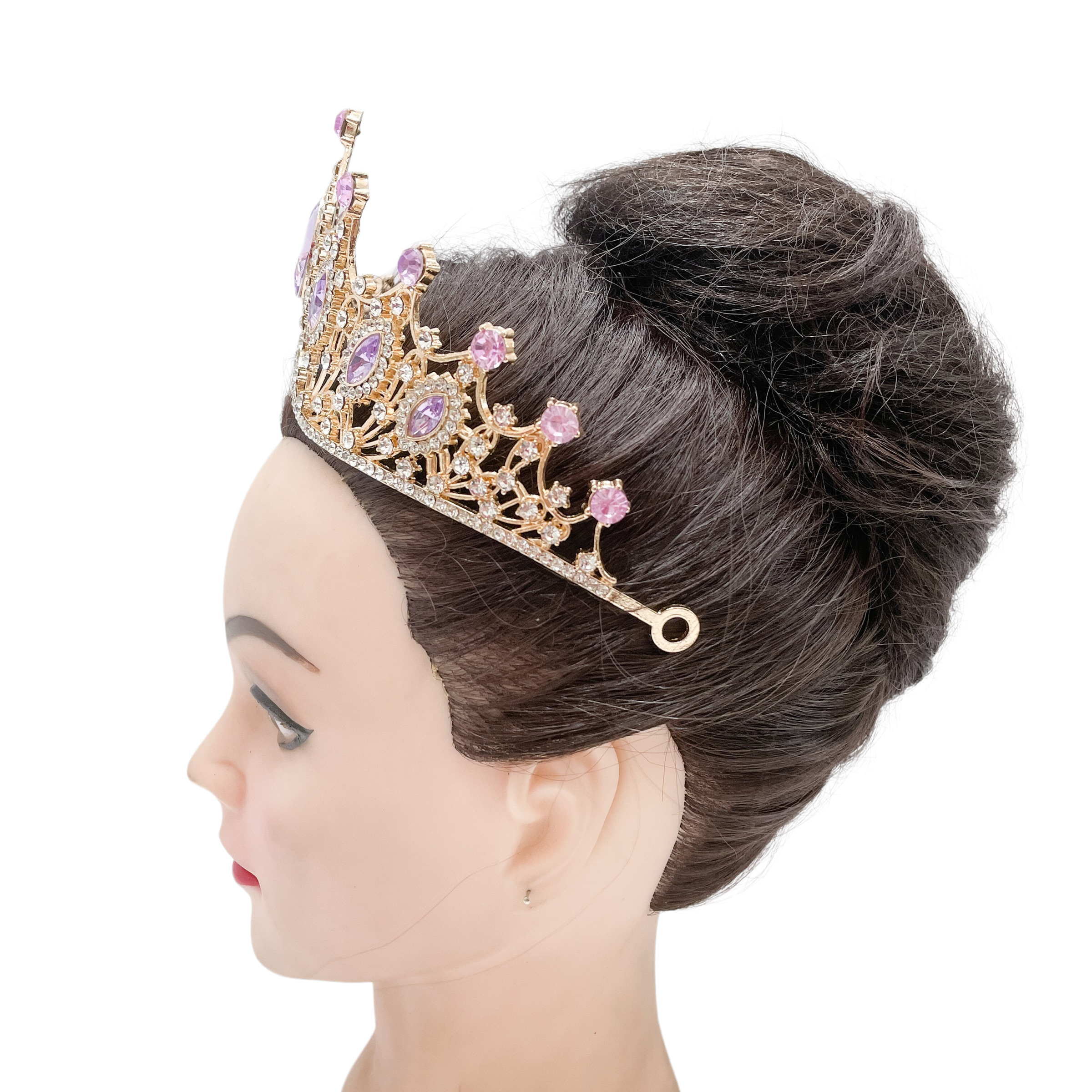 (พร้อมส่ง) เทียร่า 303 สีทอง-ม่วง มงกุฎนางงาม งานสวย ปราณีต QCเพชรทุกเม็ด สินค้าพร้อมส่งจากไทย