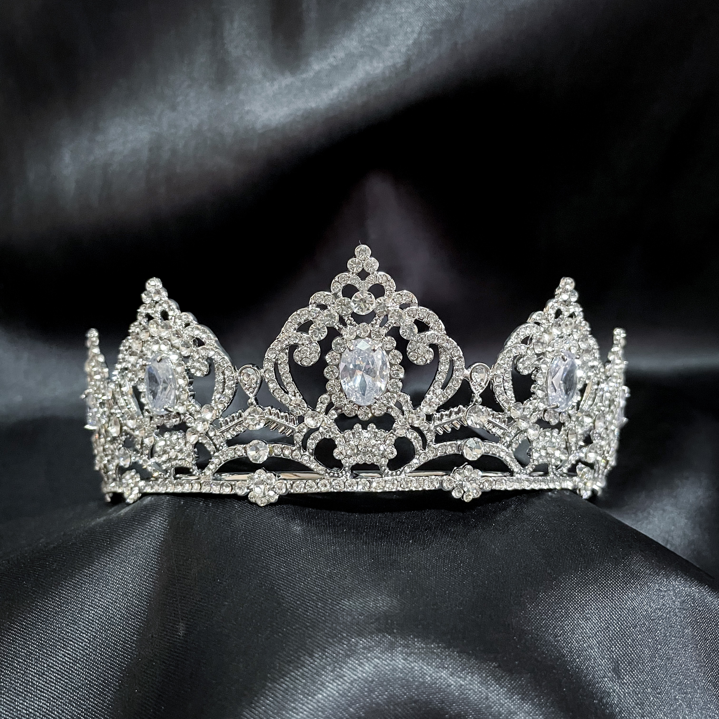 (พร้อมส่ง) เทียร่า 312 สีเงิน มงกุฎนางงาม งานสวย ปราณีต QCเพชรทุกเม็ด สินค้าพร้อมส่งจากไทย