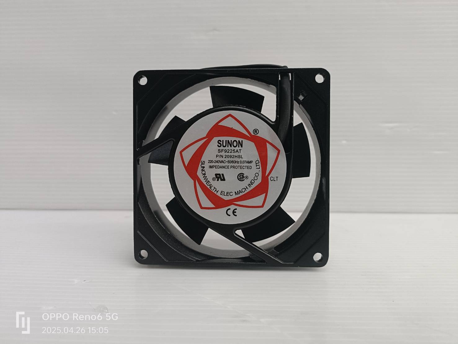 พัดลม220V / 0.07A 3.5" 92*92*25mm. 2092HSL SUNON