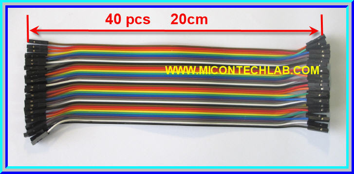 1x จั๊มเปอร์ปลายเมียเมีย (F2F) 40 เส้น 20 ซม. (Jumper)