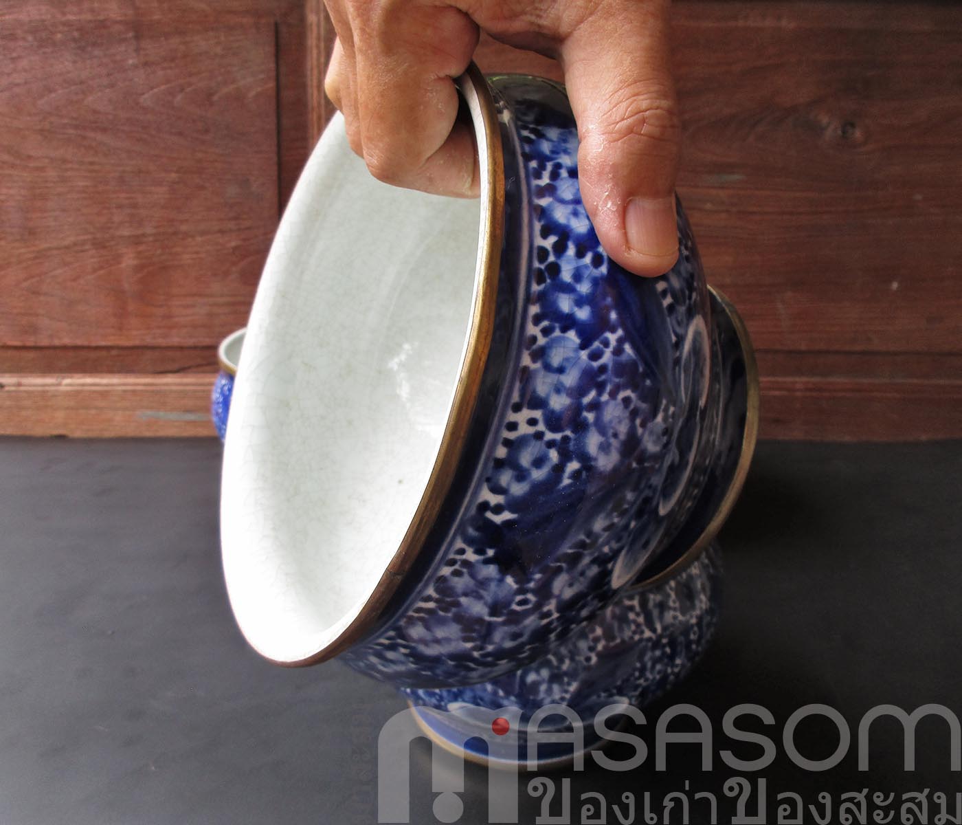 กระโถนลายครามจีนของเก่า