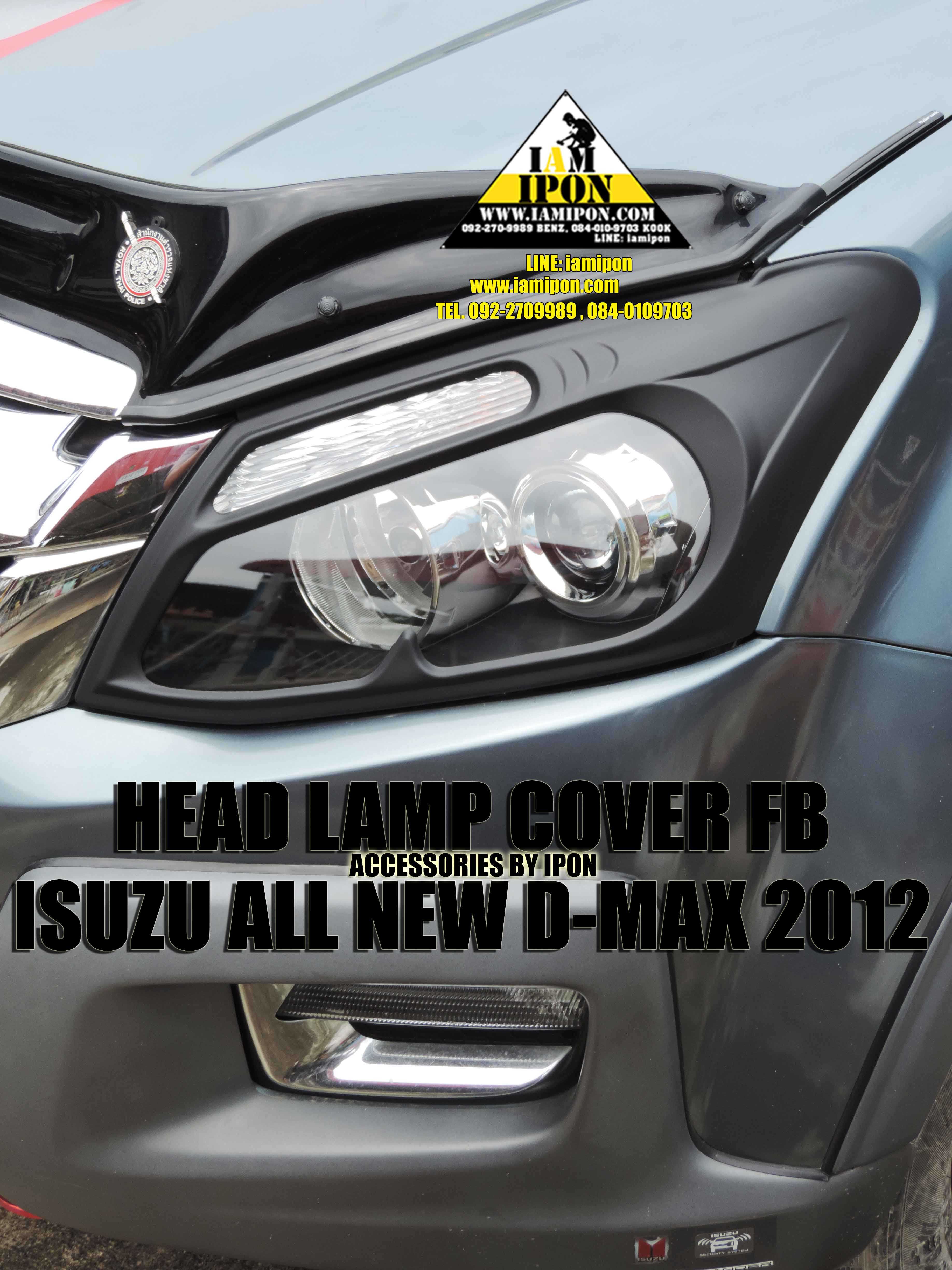 HEAD LAMP COVER ALL NEW D-MAX 2012 UP FLATBLACK ครอบไฟหน้าดำด้าน ALL NEW DMAX 2012 up