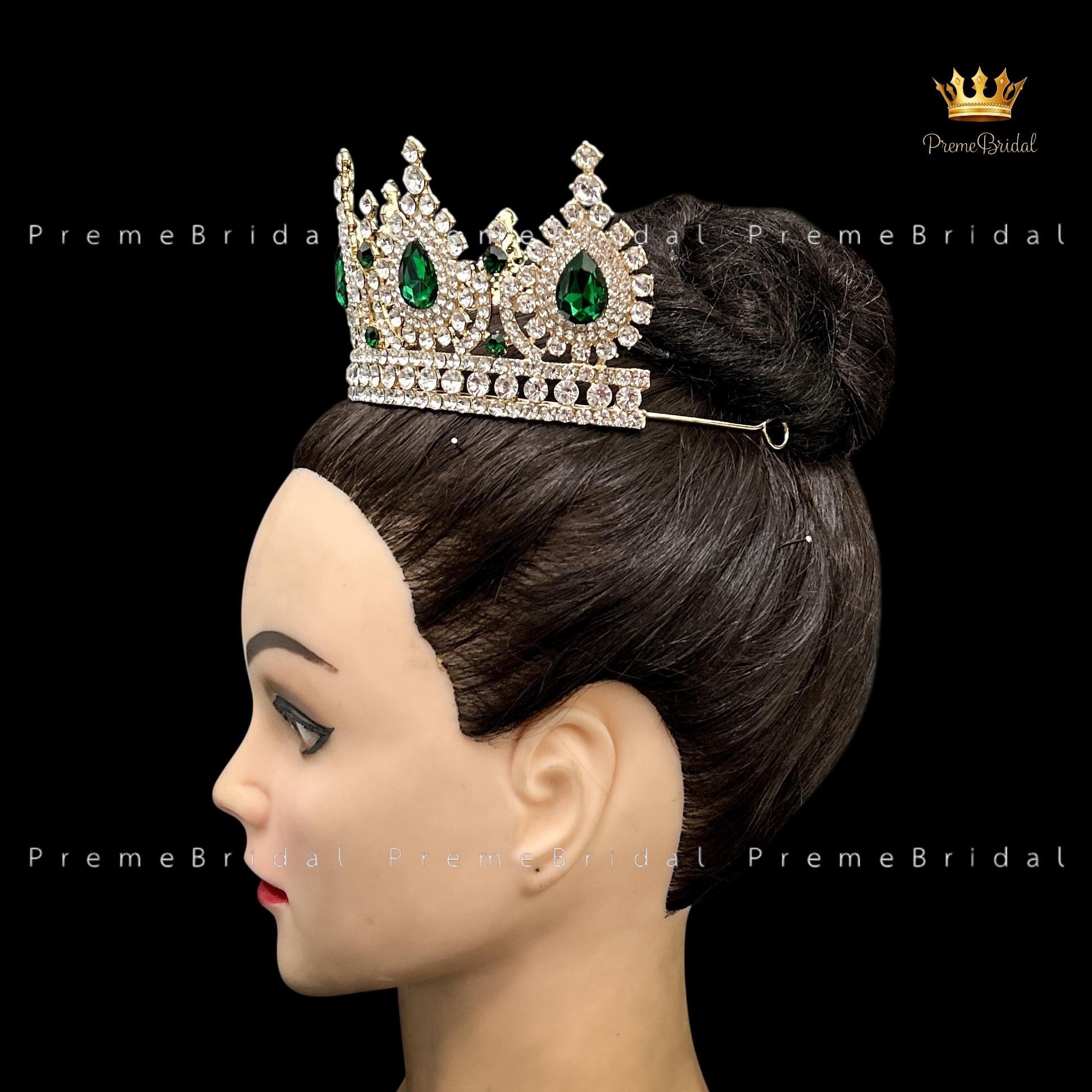 (พร้อมส่ง) เทียร่า 454 สีเขียว มงกุฎเด็ก ครึ่งหัว งานสวย ปราณีต QCเพชรทุกเม็ด สินค้าพร้อมส่งจากไทย ไม่ต้องรอจีน