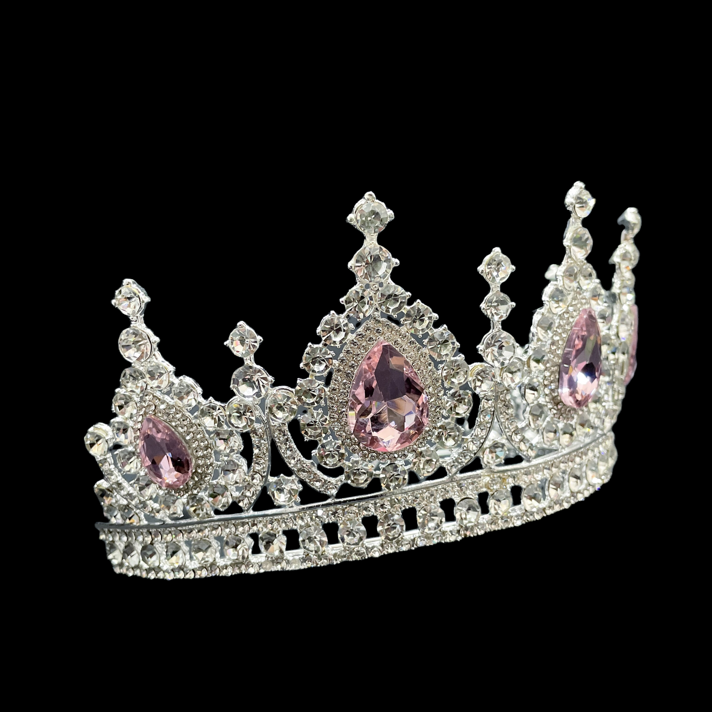 (พร้อมส่ง) เทียร่า 282 สีชมพู มงกุฎนางงาม มงกุฎเจ้าหญิง งานสวย ปราณีต QCเพชรทุกเม็ด สินค้าพร้อมส่งจากไทย