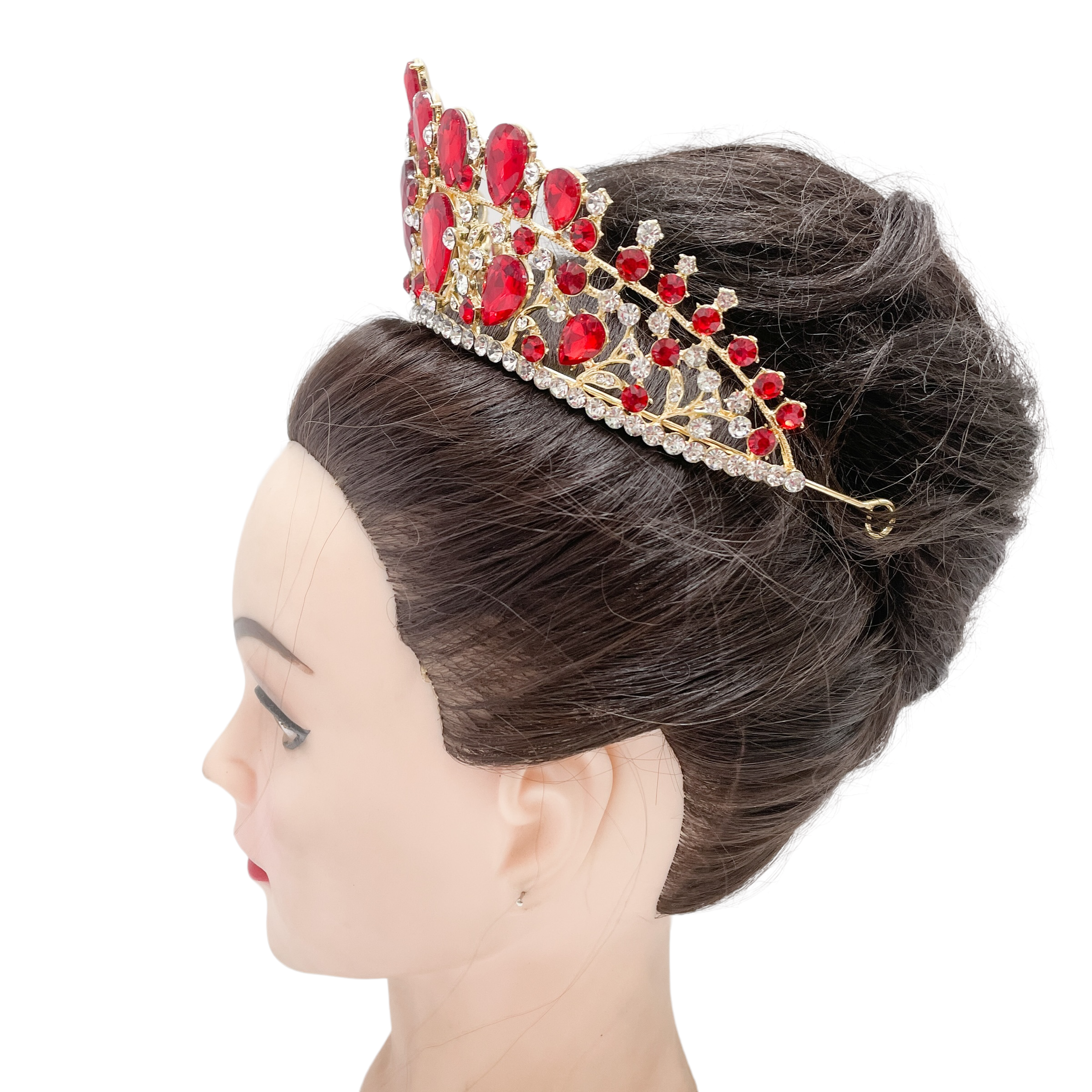 (พร้อมส่ง) เทียร่า 363 สีแดง งานสวย ปราณีต QCเพชรทุกเม็ด สินค้าพร้อมส่งจากไทย