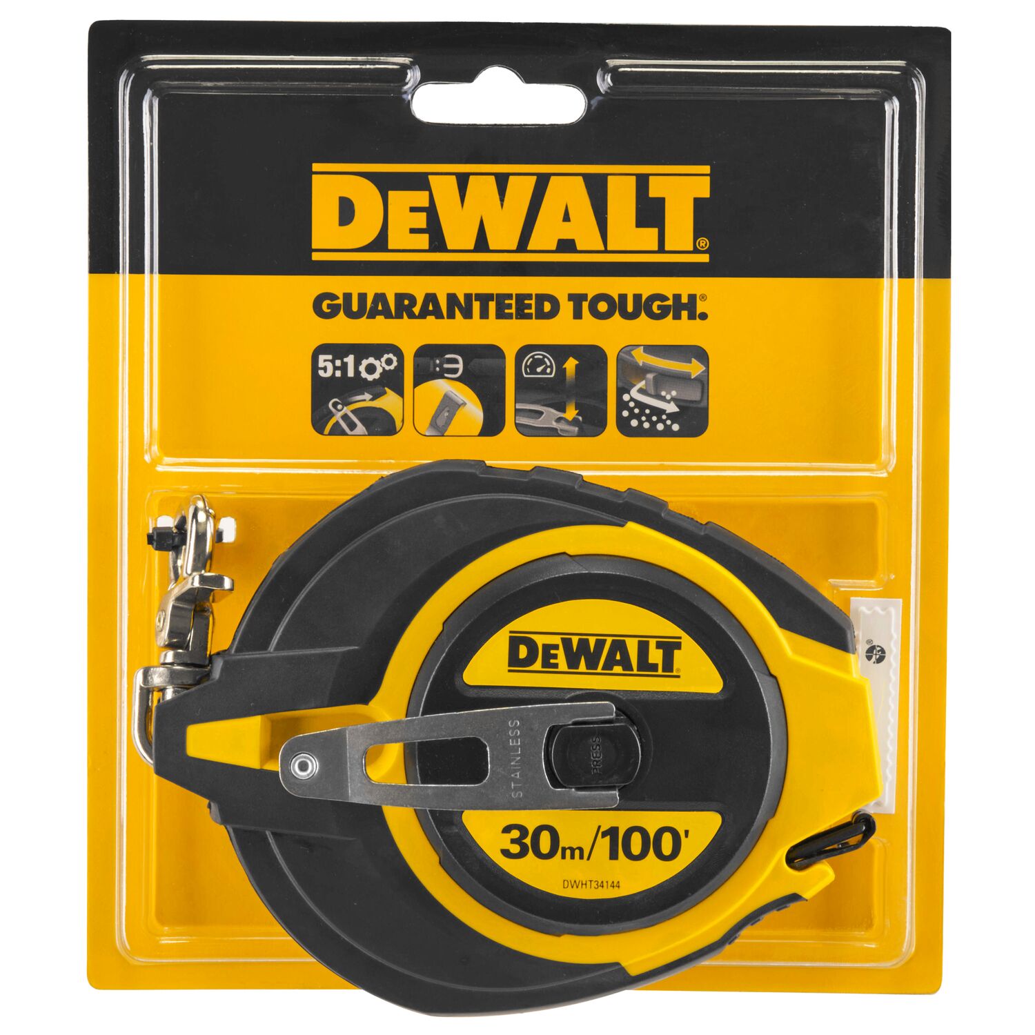 เทปวัดสายโลหะ ขนาด 30 เมตร รุ่น DWHT0-34144 DEWALT