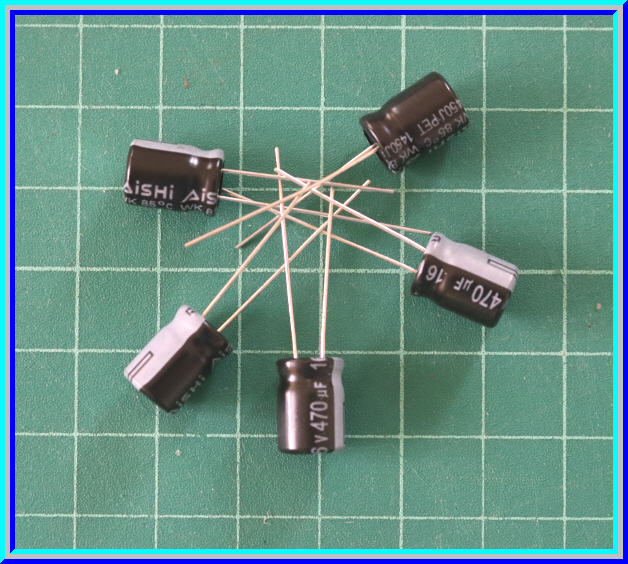 5x คาปาซิเตอร์อิเล็กทรอไลท์ 470 uF 16V