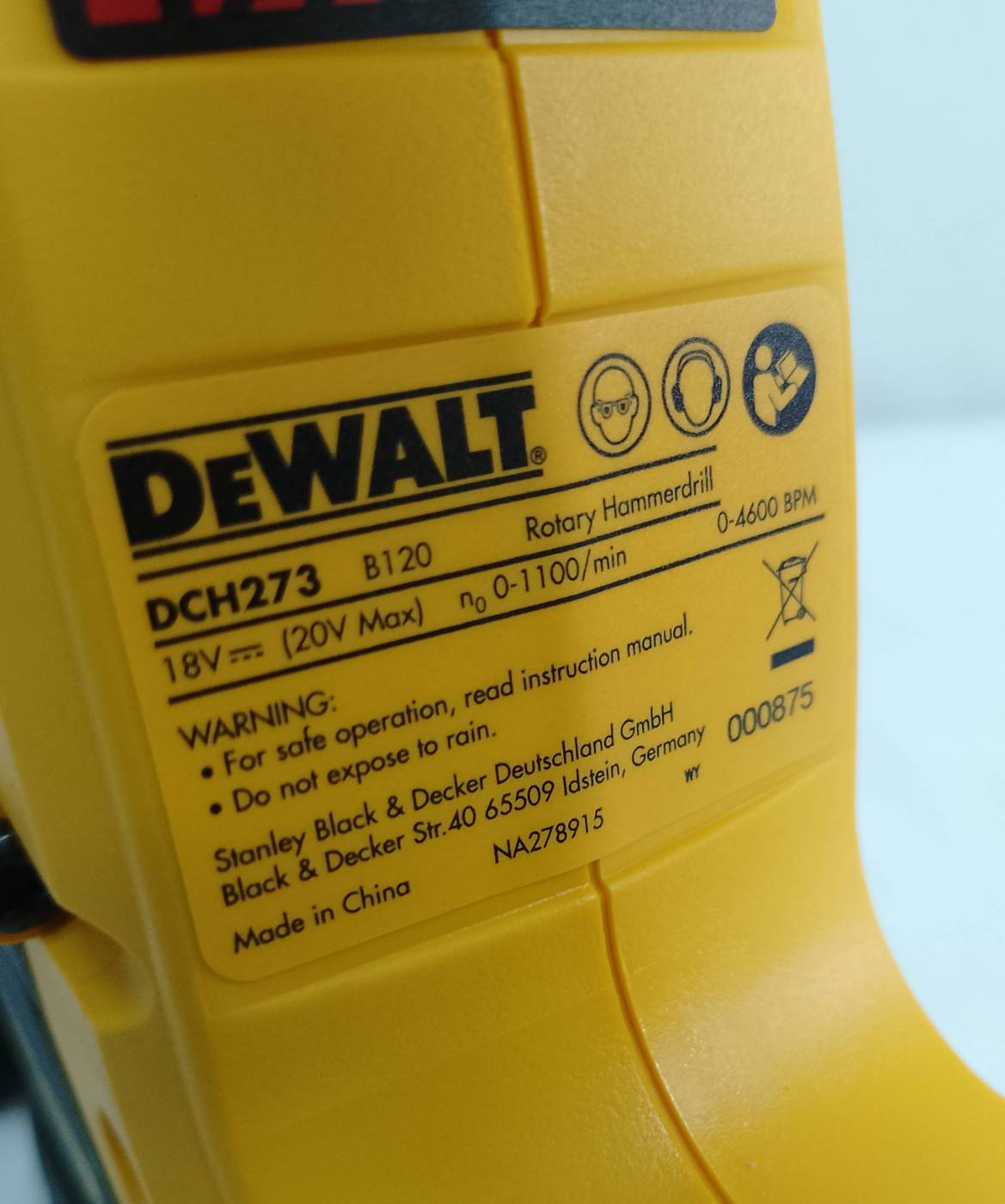 สว่านโรตารี่3ระบ20V DCH273P1T +TSTAK DEWALT