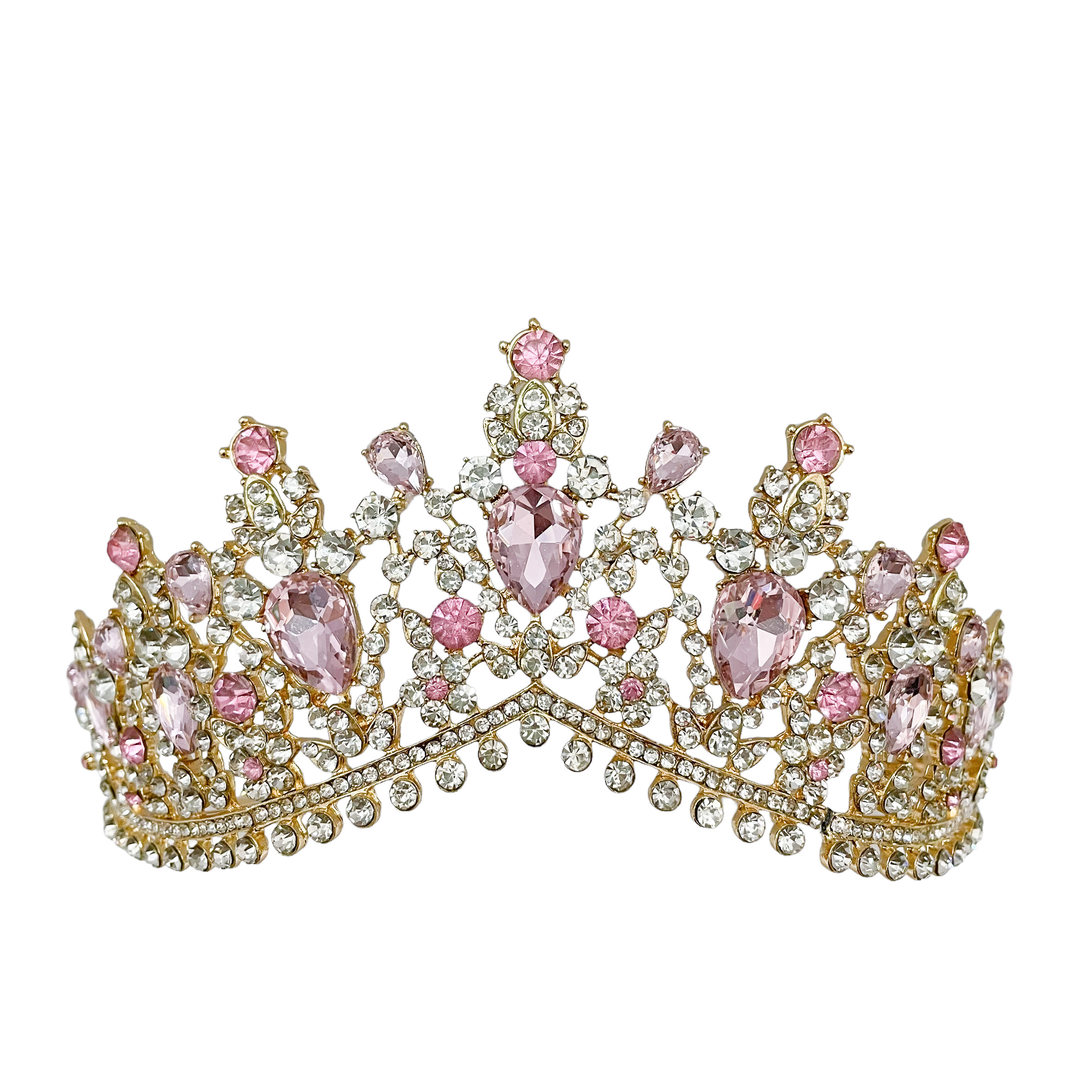 (พร้อมส่ง) เทียร่า 332 สีชมพู มงกุฎนางงาม งานสวย ปราณีต QCเพชรทุกเม็ด สินค้าพร้อมส่งจากไทย
