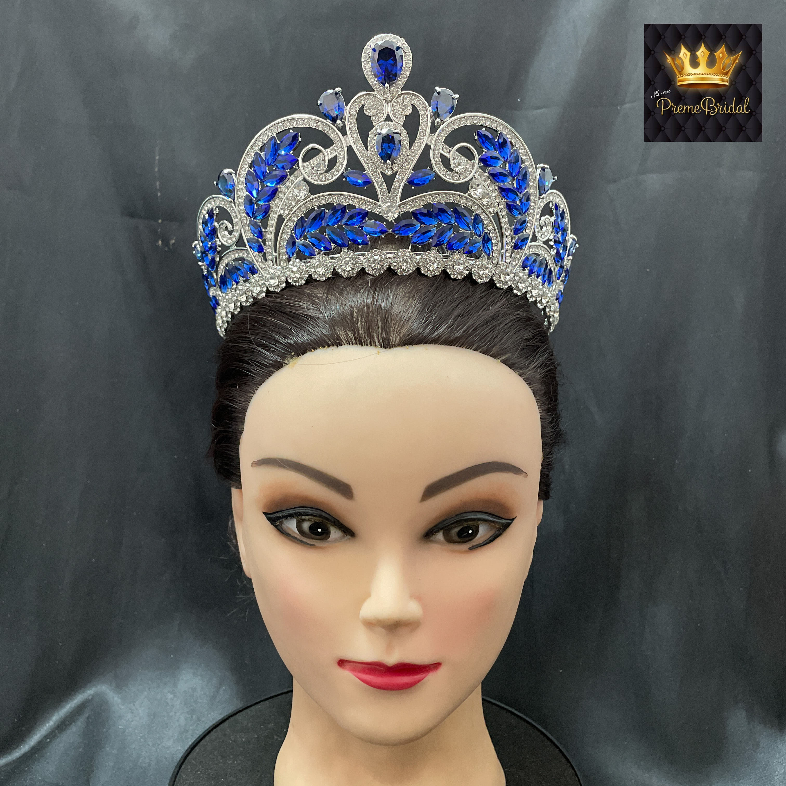 (พร้อมส่ง) มงกุฏ 087 สีน้ำเงิน มงกุฎนางงาม มงกุฎเพชร มงกุฎประกวด สินค้าพร้อมส่ง ไม่ต้องรอนาน งานพรีเมี่ยม