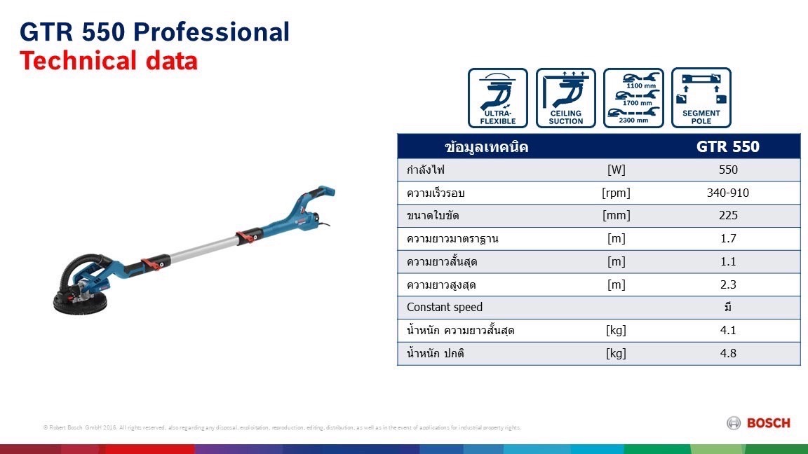 เครื่องขัดผนัง 9" GTR550 BOSCH
