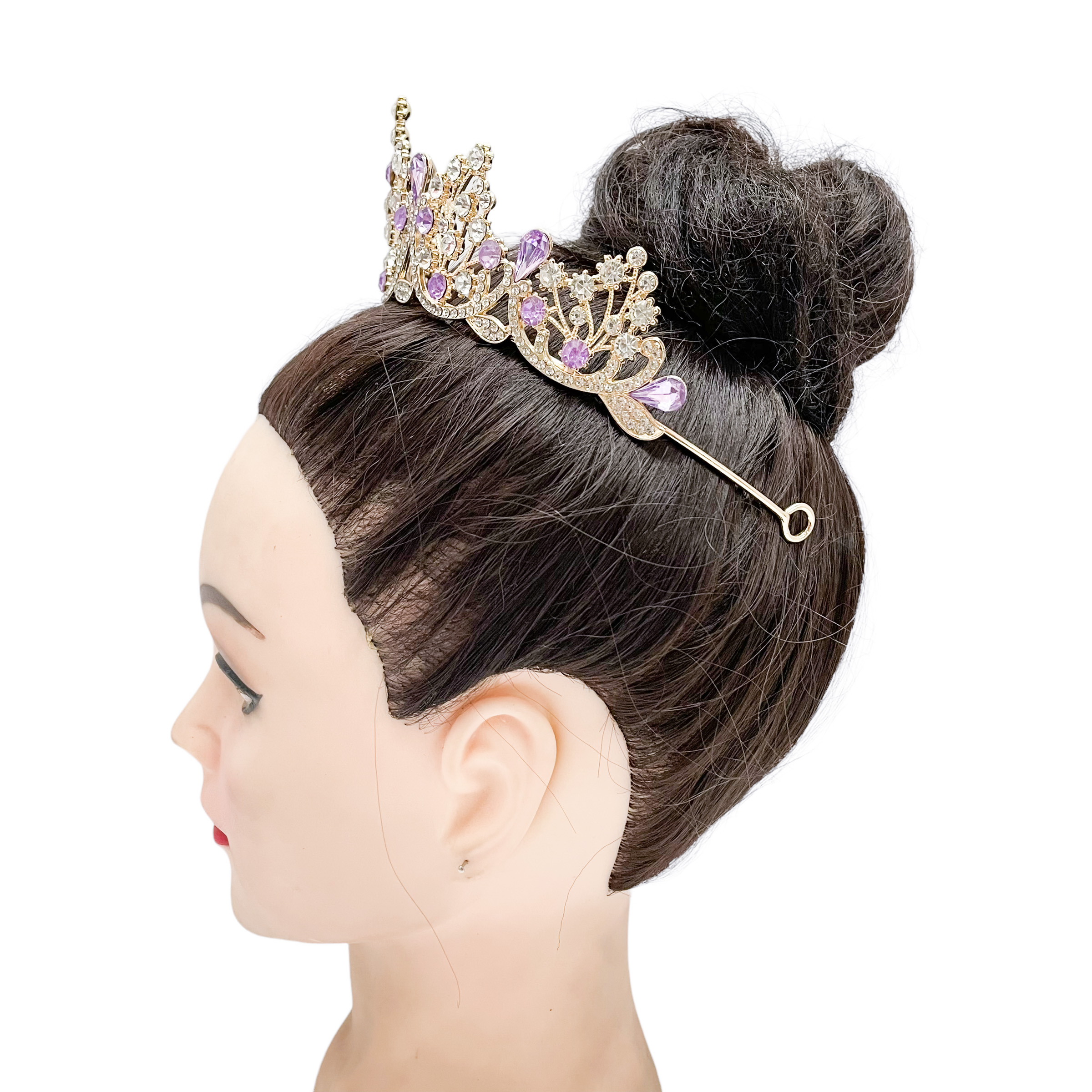 (พร้อมส่ง) เทียร่า 253 สีม่วง ตัวเรือนสีทอง มงกุฎนางงาม มงกุฎเจ้าหญิง งานสวย ปราณีต QCเพชรทุกเม็ด สินค้าพร้อมส่งจากไทย สำเนา