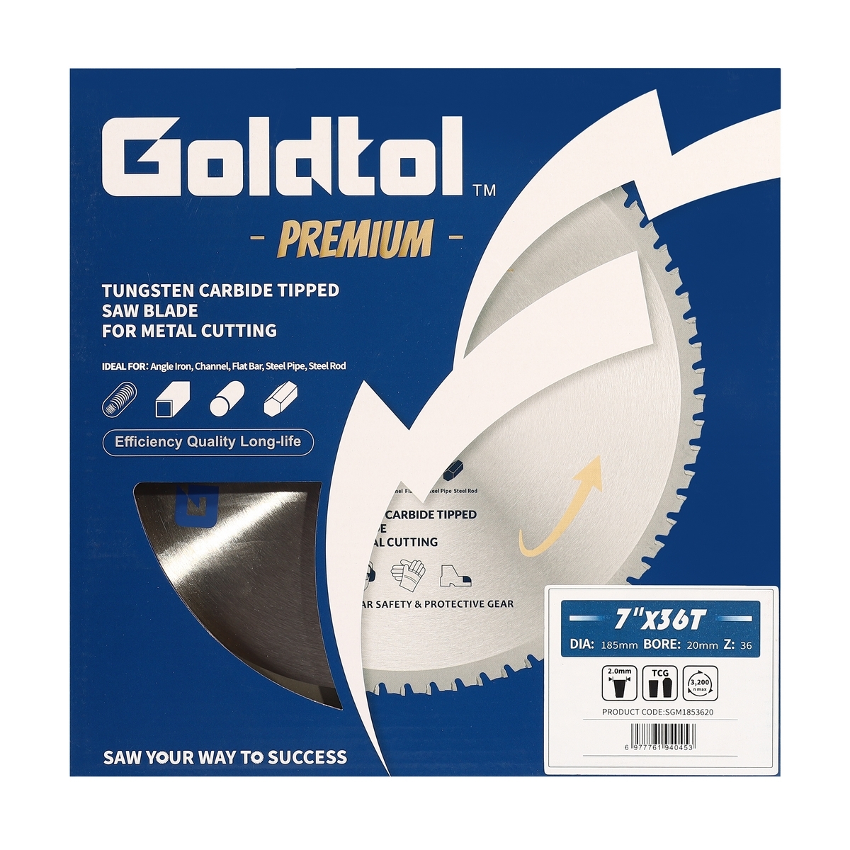 Goldtol ใบเลื่อยตัดอลูมิเนียม ฟันTCT 7"x36T