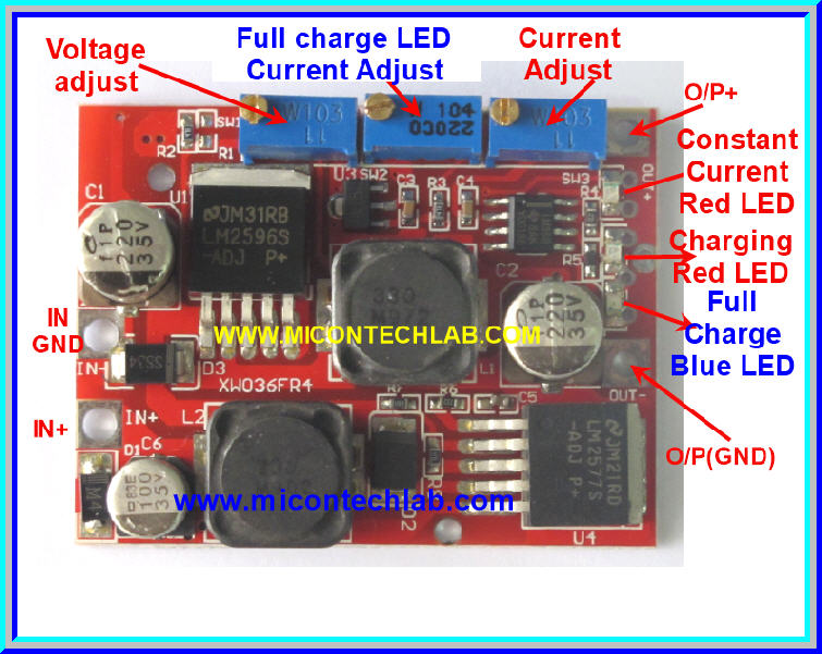 1x LM2596 LM2577 สเตปอัพ สเตปดาวน์ (บัค บูสท์) แบบควบคุมแรงดันและกระแส CC CV