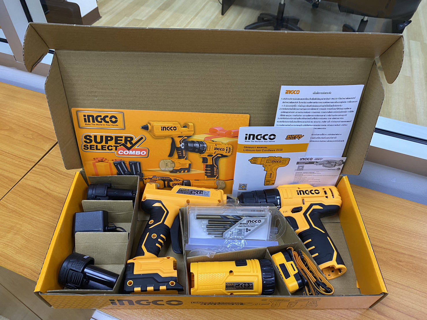 ชุดคอมโบ้ เครื่องมือ4ชิ้น COSLI22121 INGCO