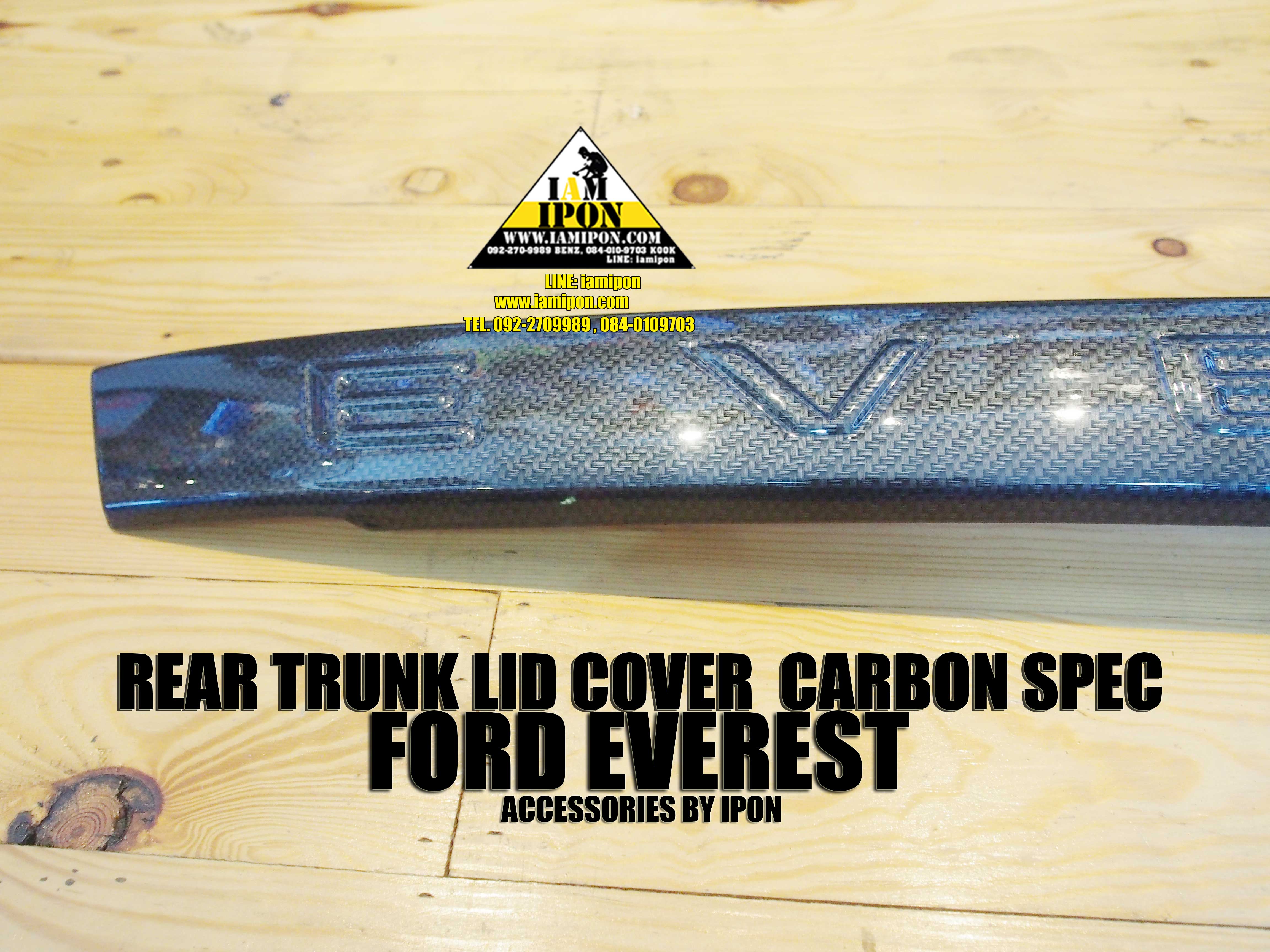 REAR TRUNK LID COVER FORD EVEREST CARBON SPEC คาดคิ้วฝาท้ายสีคาร์บอนฟอร์ดเอเวอเรสต์