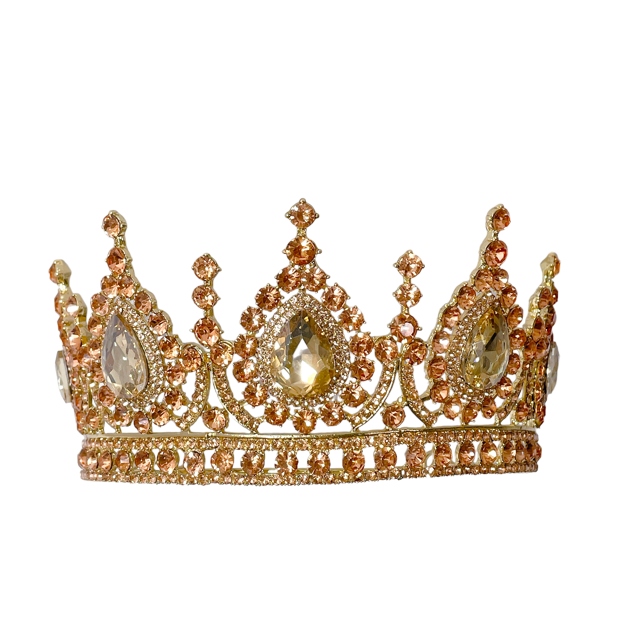 (พร้อมส่ง) เทียร่า 282 สีทองส้ม มงกุฎนางงาม มงกุฎเจ้าหญิง งานสวย ปราณีต QCเพชรทุกเม็ด สินค้าพร้อมส่งจากไทย