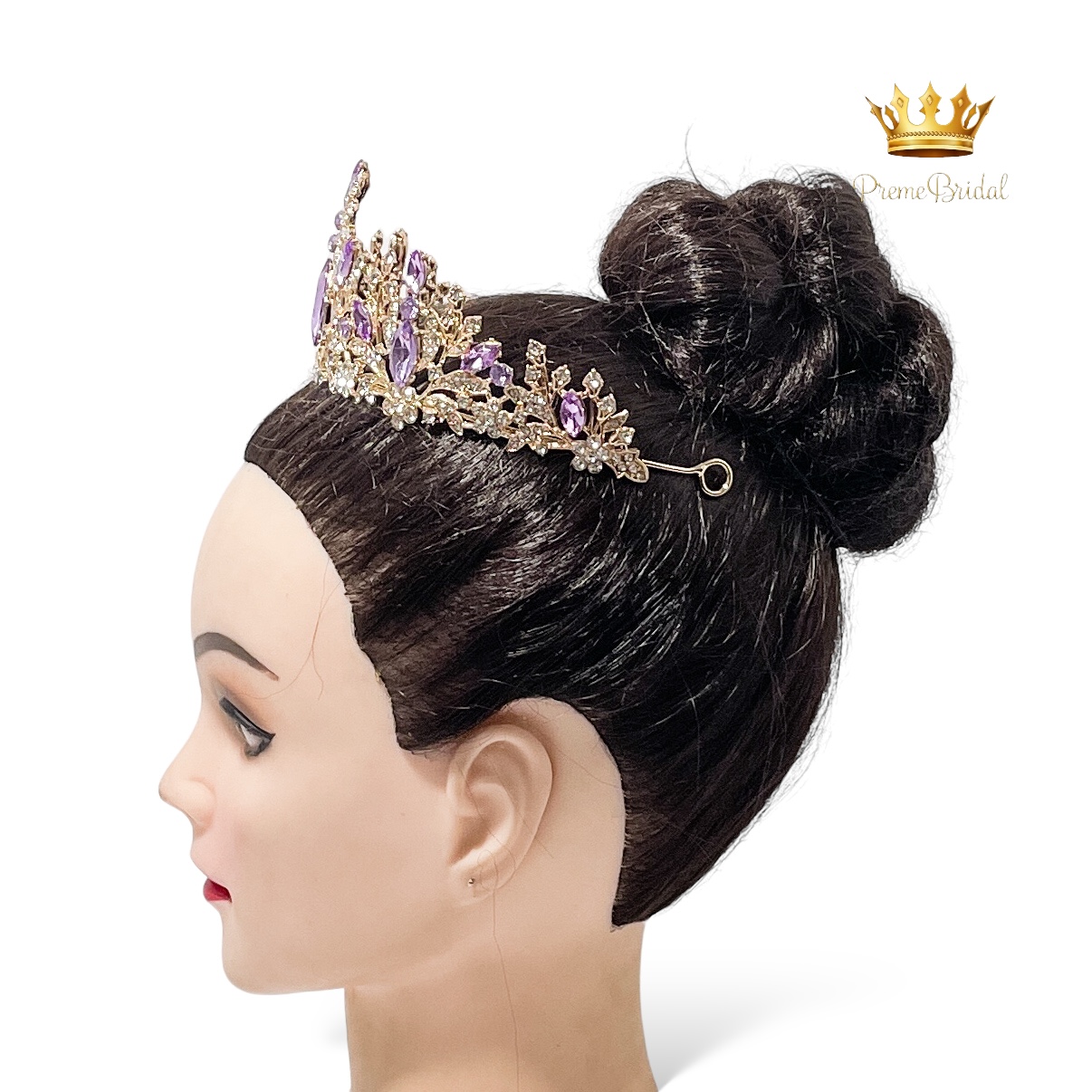 (พร้อมส่ง) เทียร่า 236 สีม่วง มงกุฎนางงาม มงกุฎเจ้าหญิง งานสวย ปราณีต QCเพชรทุกเม็ด สินค้าพร้อมส่งจากไทย