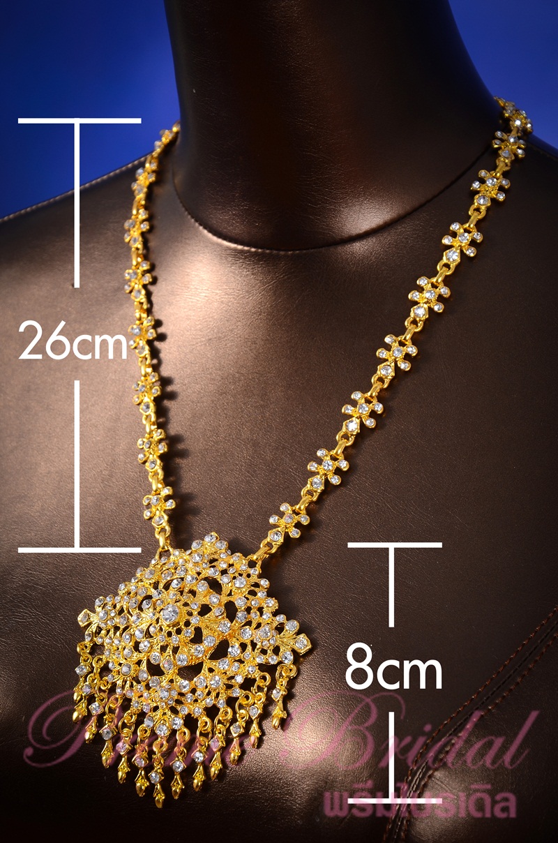 (พร้อมส่ง) เครื่องประดับไทยสร้อยคอ+ต่างหู 004