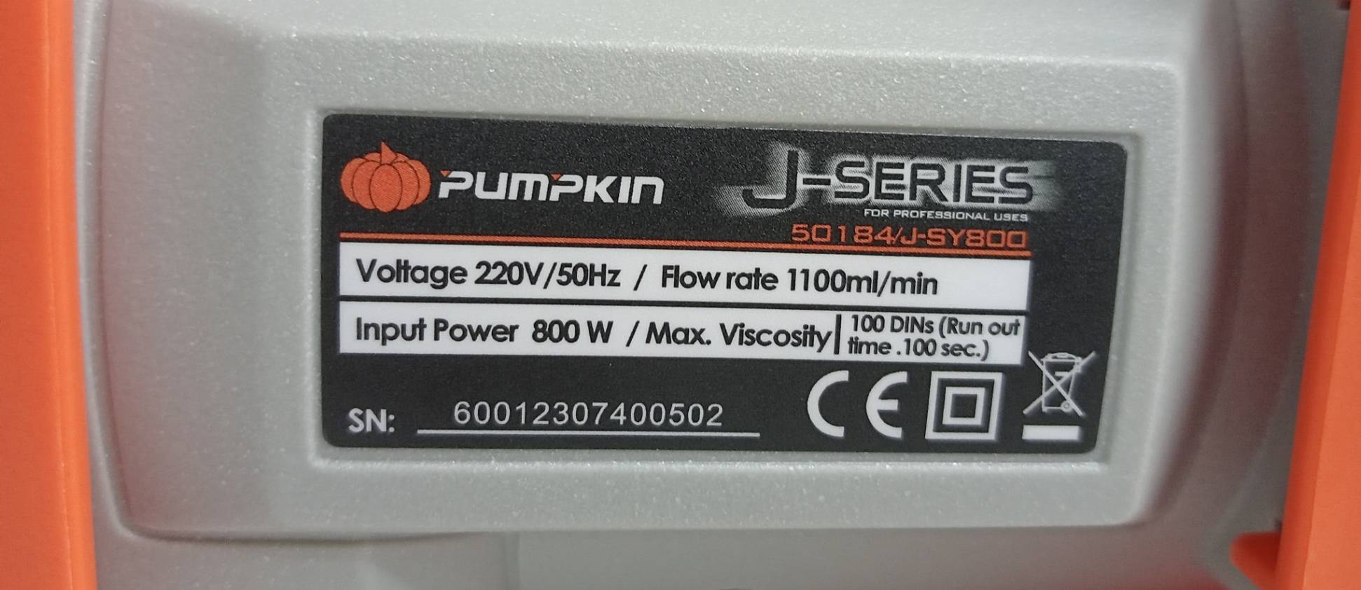 กาพ่นสีไฟฟ้า J-SY800 PUMPKIN #50184