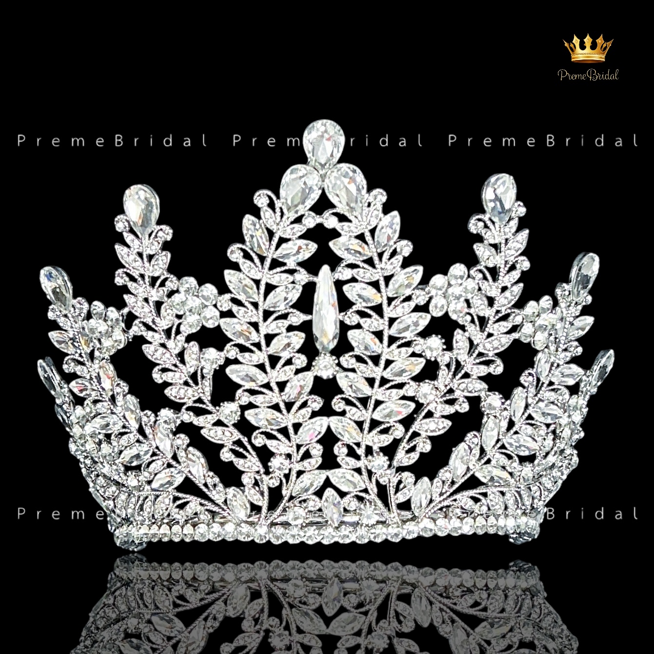 (พร้อมส่งจากไทย) มงกุฏ 132 สีเงิน ขนาดใหญ่ไซส์นางงาม งานสวย รุ่นฐานกลม ส่งด่วน ส่งจาก จ.อุบลราชธานี