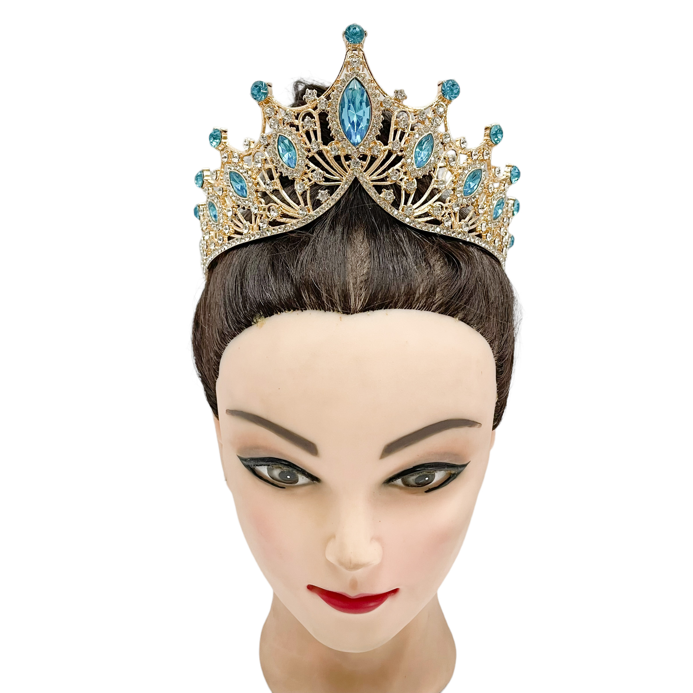 (พร้อมส่ง) เทียร่า 303 สีทอง-ฟ้า มงกุฎนางงาม งานสวย ปราณีต QCเพชรทุกเม็ด สินค้าพร้อมส่งจากไทย