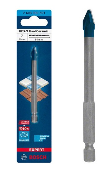 ดอกเจาะกระเบื้อง-กระจก HEX9 7x90 Expert Bosch #2608900591